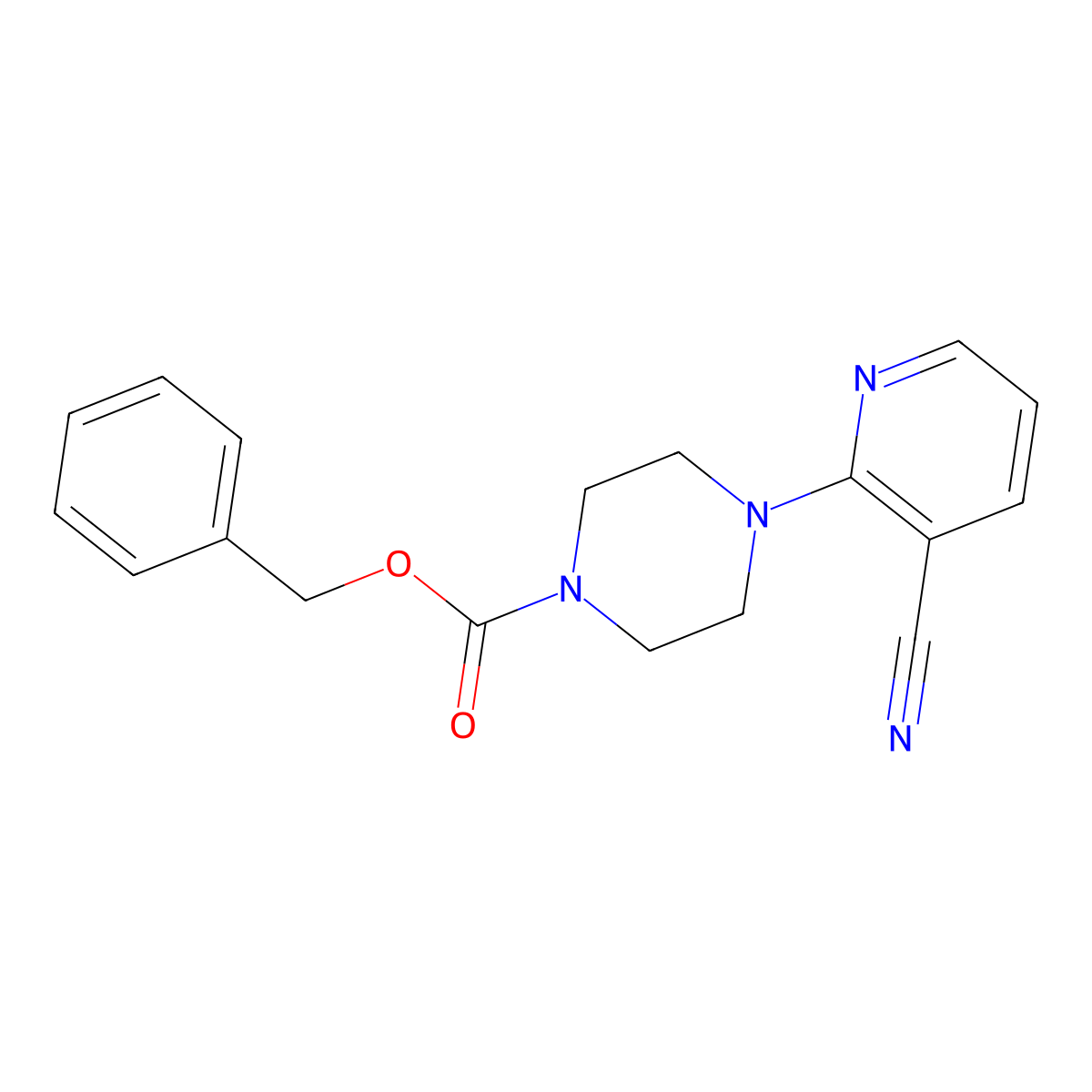 Benzyl 4-(3-cyanopyridin-2-yl)piperazine-1-carboxylate molecular structure, CAS 1329294-27-0