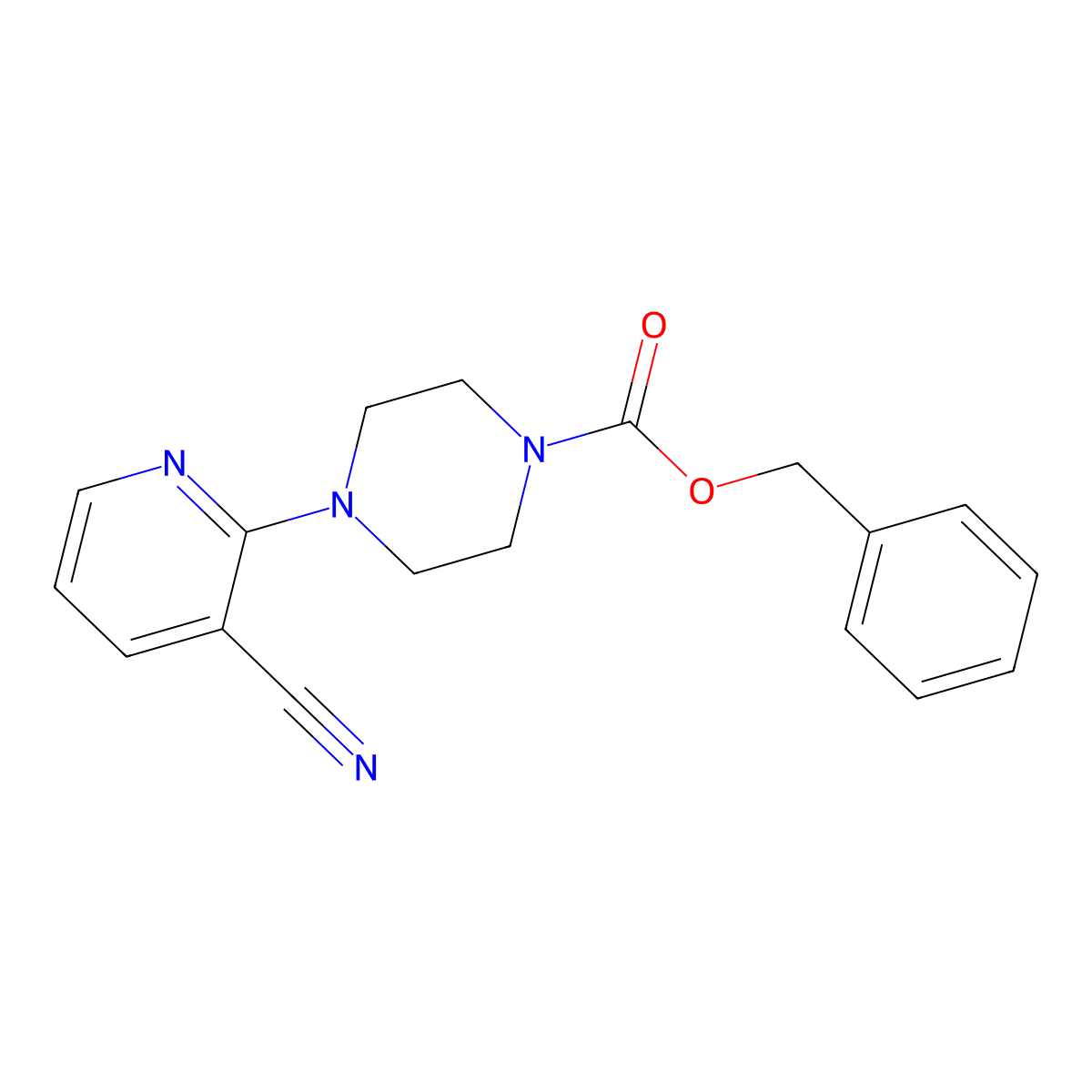 Benzyl 4-(3-cyanopyridin-2-yl)piperazine-1-carboxylate molecular structure, CAS 1329294-27-0