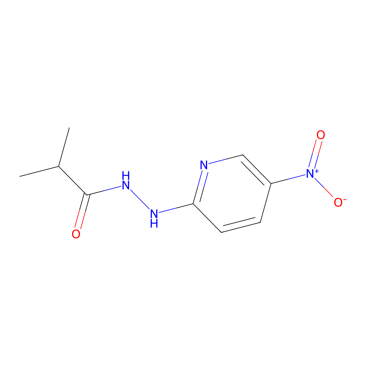 2-methyl-N'-(5-nitropyridin-2-yl)propanehydrazide molecular structure, CAS 1329296-85-6
