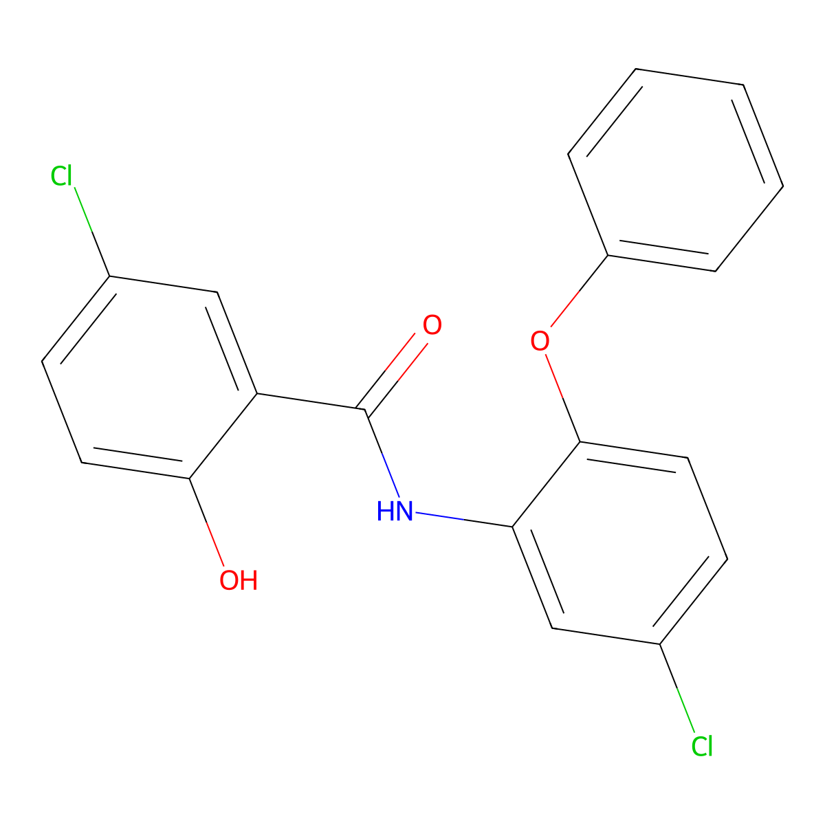 5-chloro-N-(5-chloro-2-phenoxyphenyl)-2-hydroxybenzamide molecular structure, CAS 13293-71-5