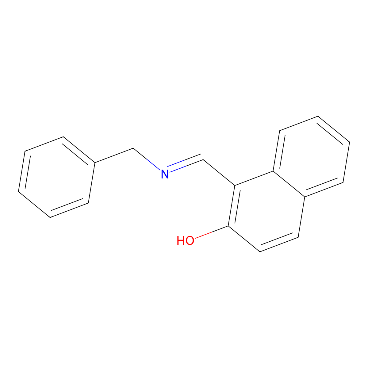 2-Naphthalenol, 1-[[(phenylmethyl)imino]methyl]- molecular structure, CAS 13293-99-7