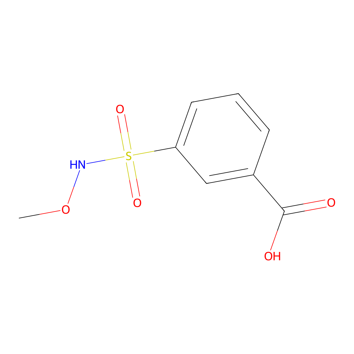 3-[(Methoxyamino)sulfonyl]benzoic acid molecular structure, CAS 1329305-68-1