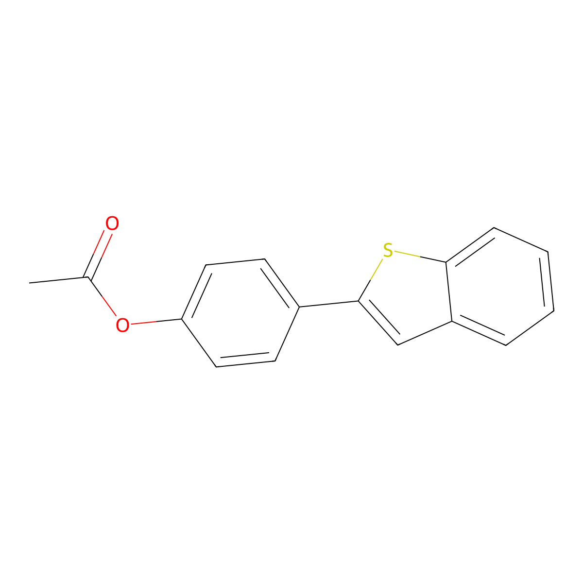 2-(4-Acetoxyphenyl)benzothiophene molecular structure, CAS 132932-62-8