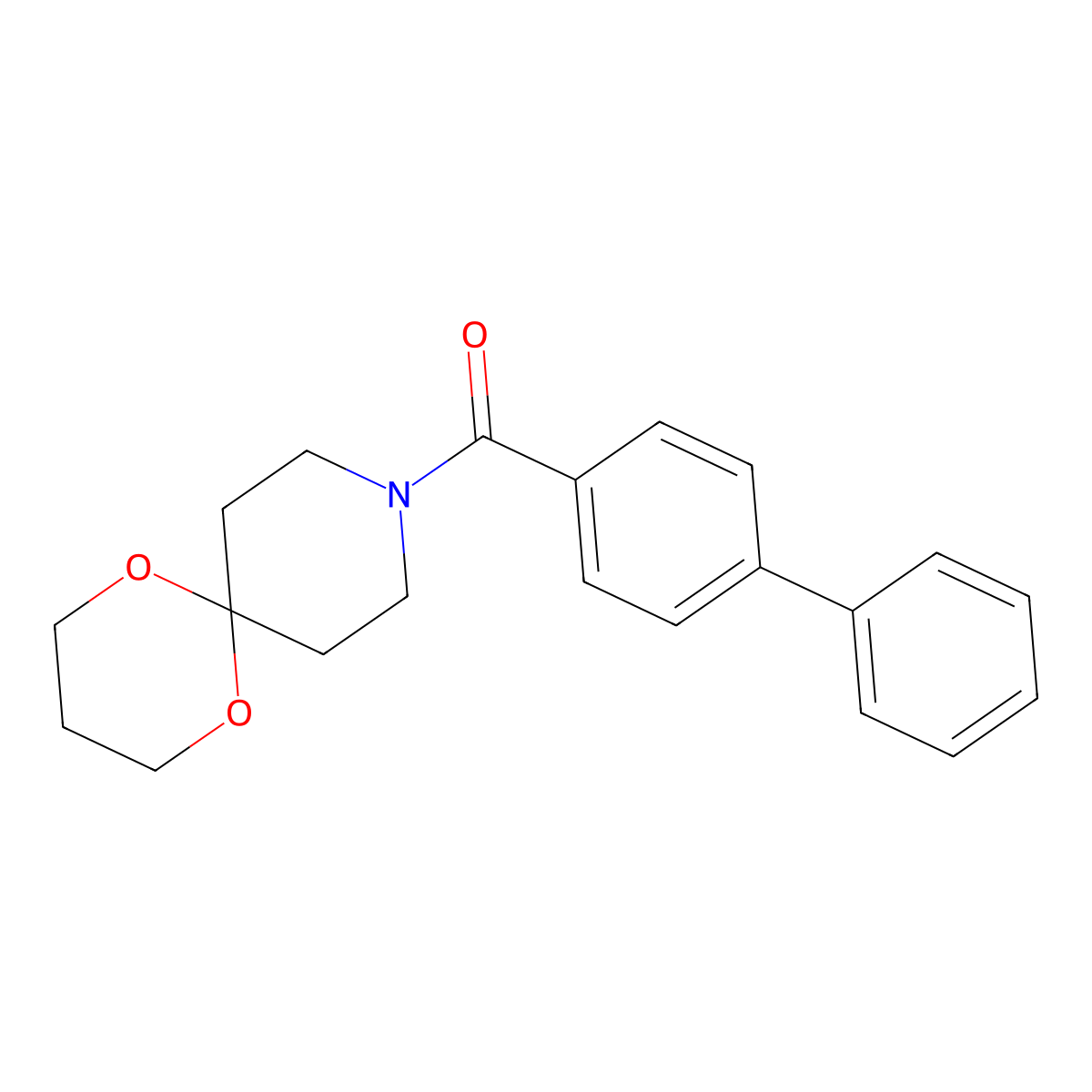 [1,1'-Biphenyl]-4-yl(1,5-dioxa-9-azaspiro[5.5]undecan-9-yl)methanone molecular structure, CAS 1329328-98-4
