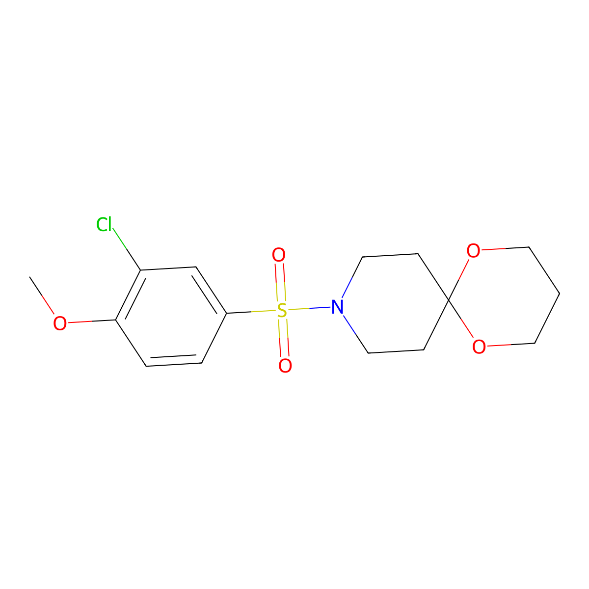 9-((3-Chloro-4-methoxyphenyl)sulfonyl)-1,5-dioxa-9-azaspiro[5.5]undecane molecular structure, CAS 1329329-22-7