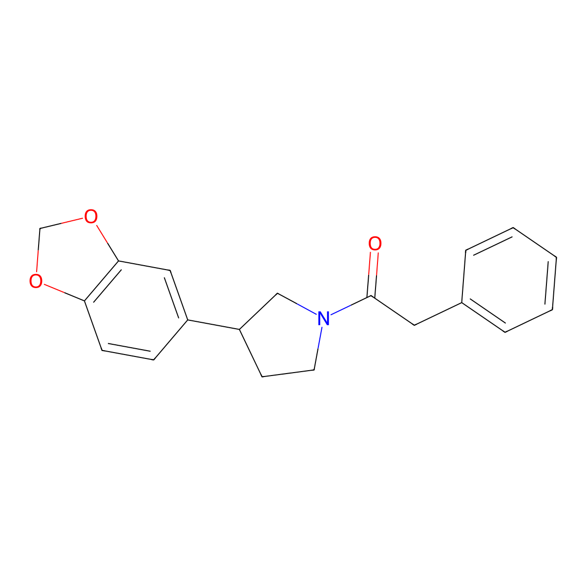 1-(3-(Benzo[d][1,3]dioxol-5-yl)pyrrolidin-1-yl)-2-phenylethanone molecular structure, CAS 1329345-82-5