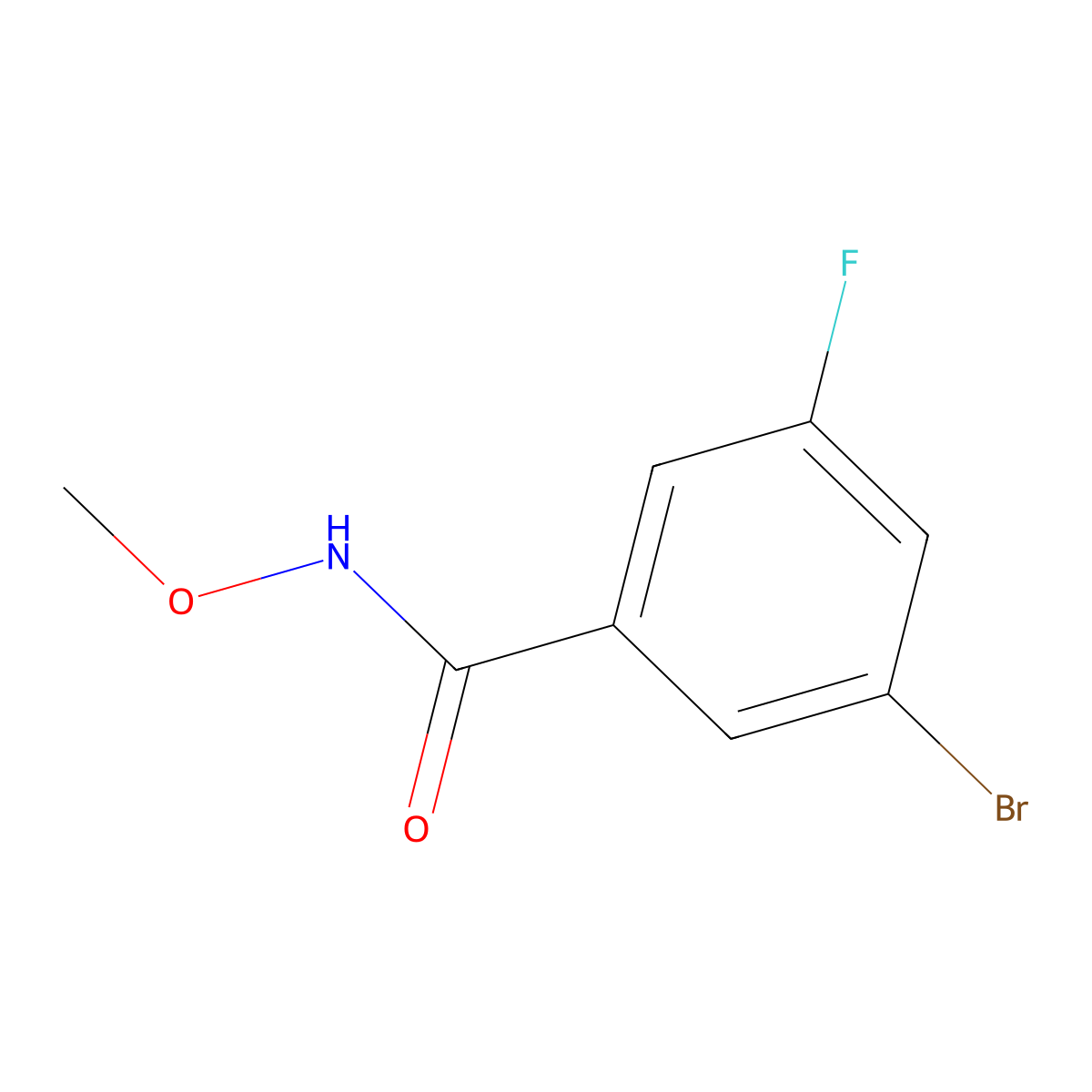 3-bromo-5-fluoro-N-methoxybenzamide molecular structure, CAS 1329364-57-9