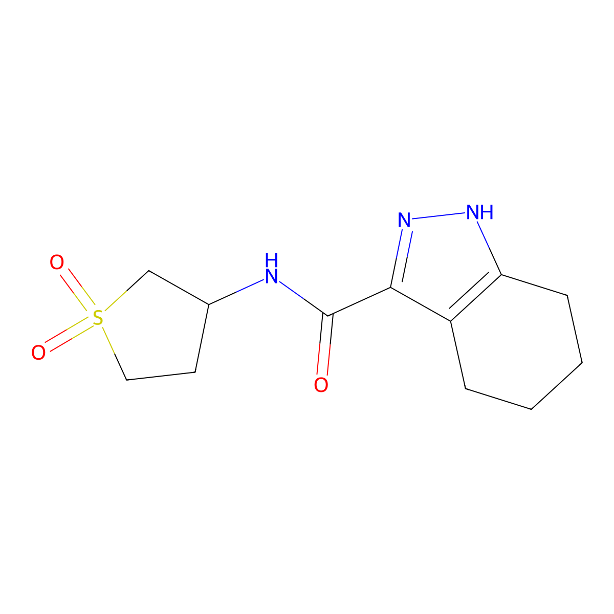 N-(1,1-dioxidotetrahydrothiophen-3-yl)-4,5,6,7-tetrahydro-2H-indazole-3-carboxamide molecular structure, CAS 1329369-43-8