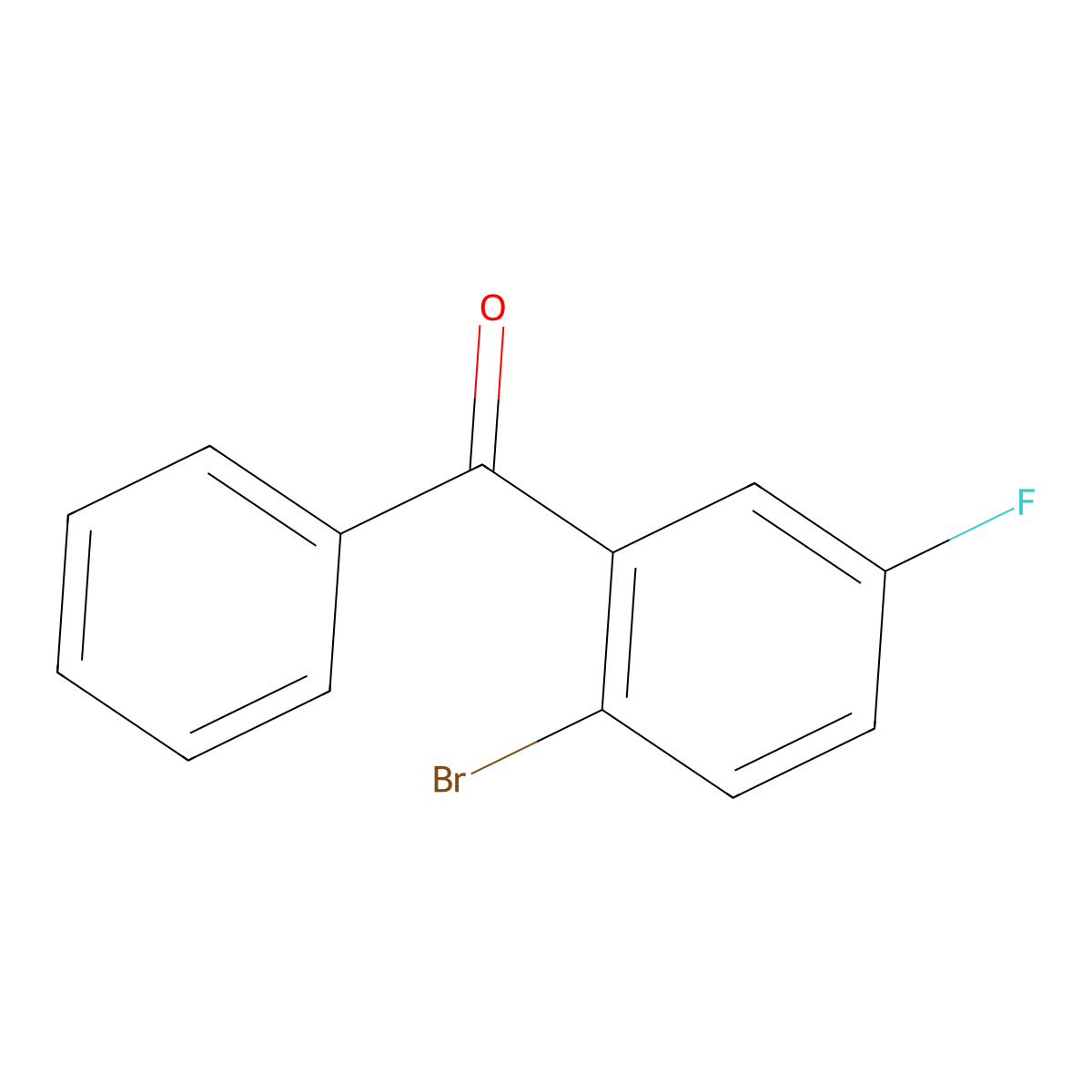 (2-Bromo-5-fluorophenyl)(phenyl)methanone molecular structure, CAS 13294-43-4