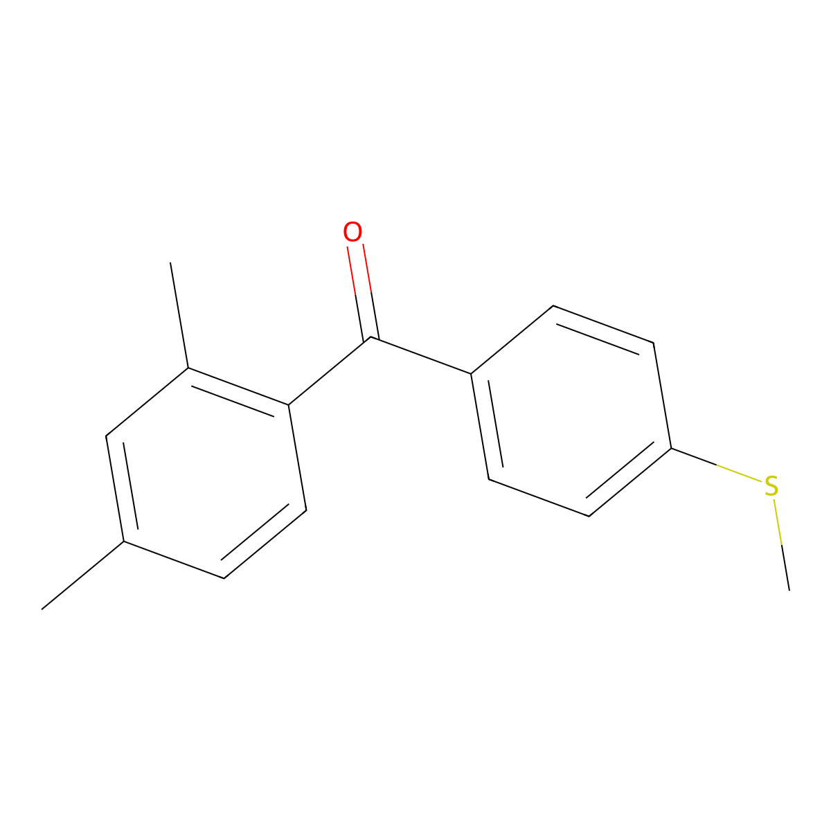 (2,4-Dimethyl-phenyl)-(4-methylsulfanyl-phenyl)-methanone molecular structure, CAS 13294-68-3