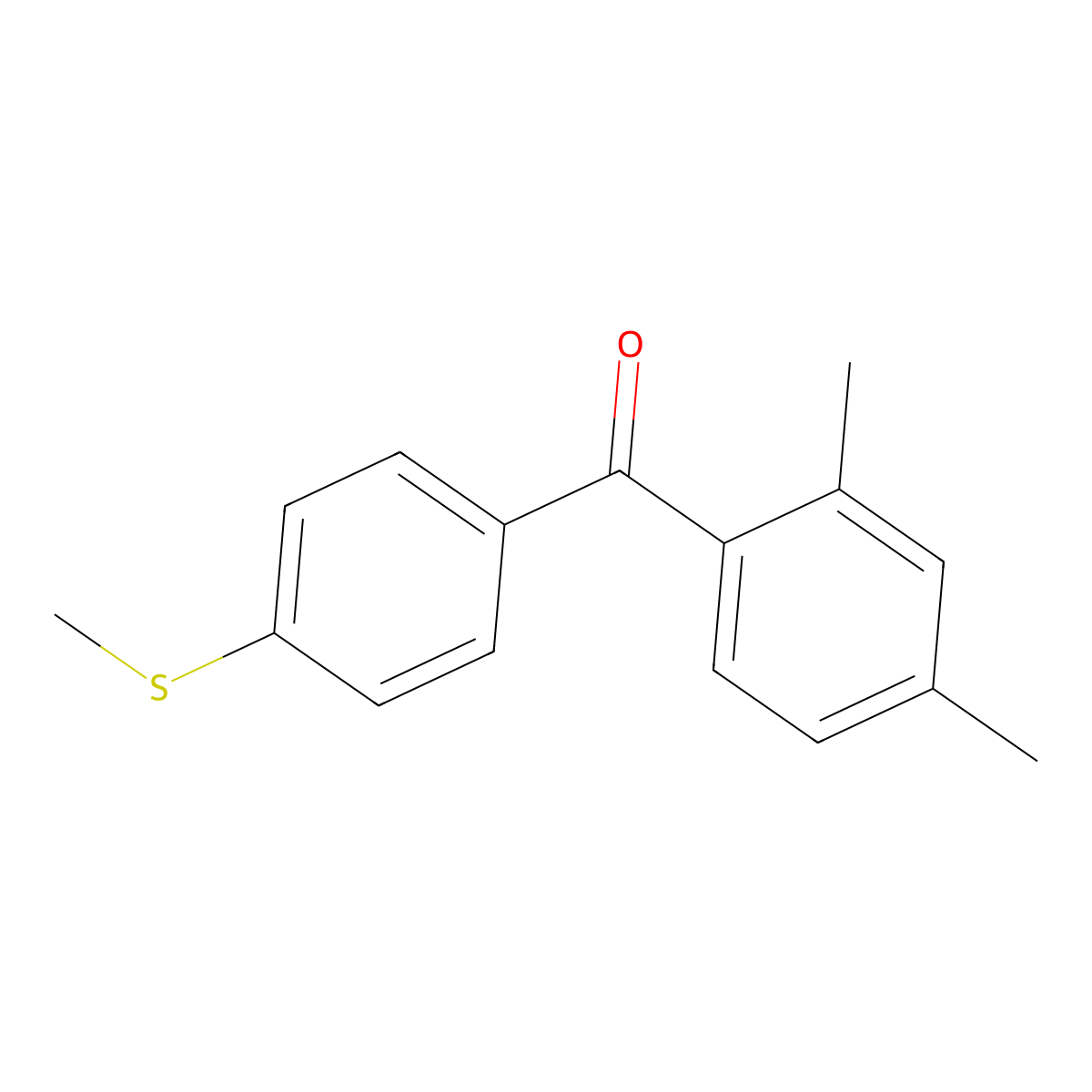(2,4-Dimethyl-phenyl)-(4-methylsulfanyl-phenyl)-methanone molecular structure, CAS 13294-68-3