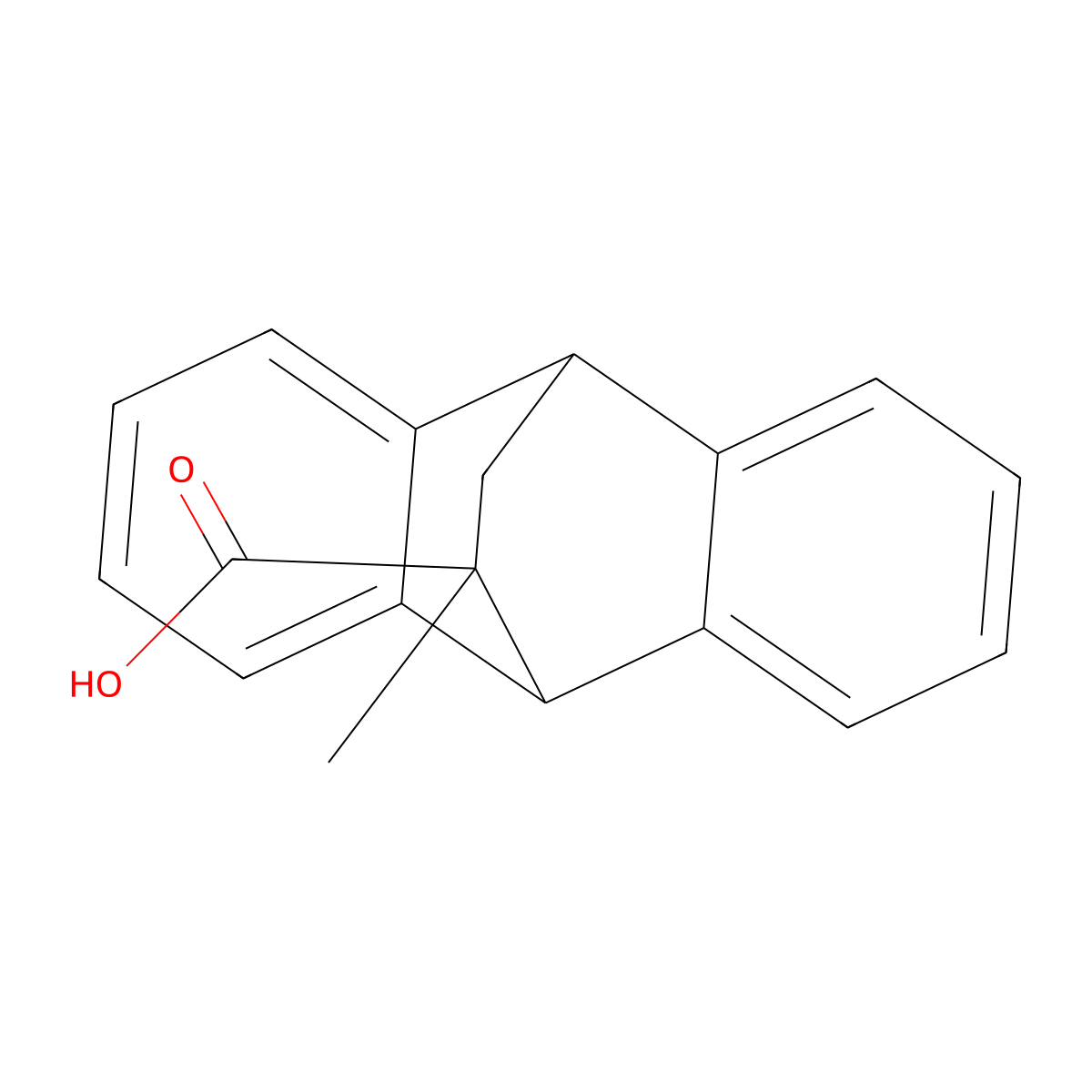 15-Methyltetracyclo(6.6.2.0^(2,7).0^(9,14))hexadeca-2,4,6,9,11,13-hexaene-15-carboxylic acid molecular structure, CAS 13294-87-6