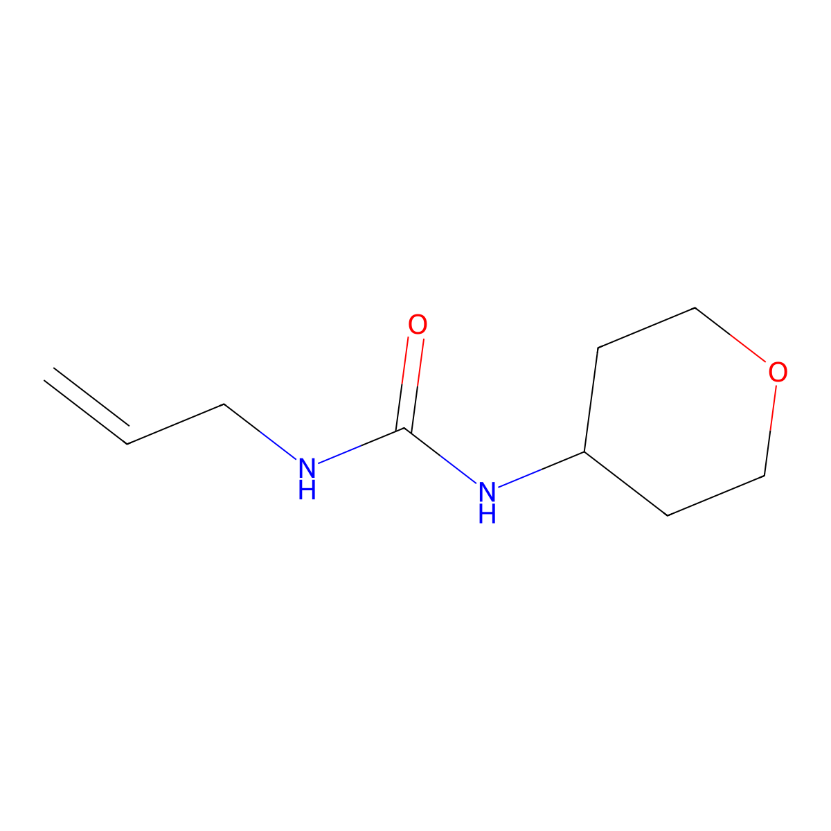 1-allyl-3-(tetrahydro-2H-pyran-4-yl)urea molecular structure, CAS 1329400-54-5