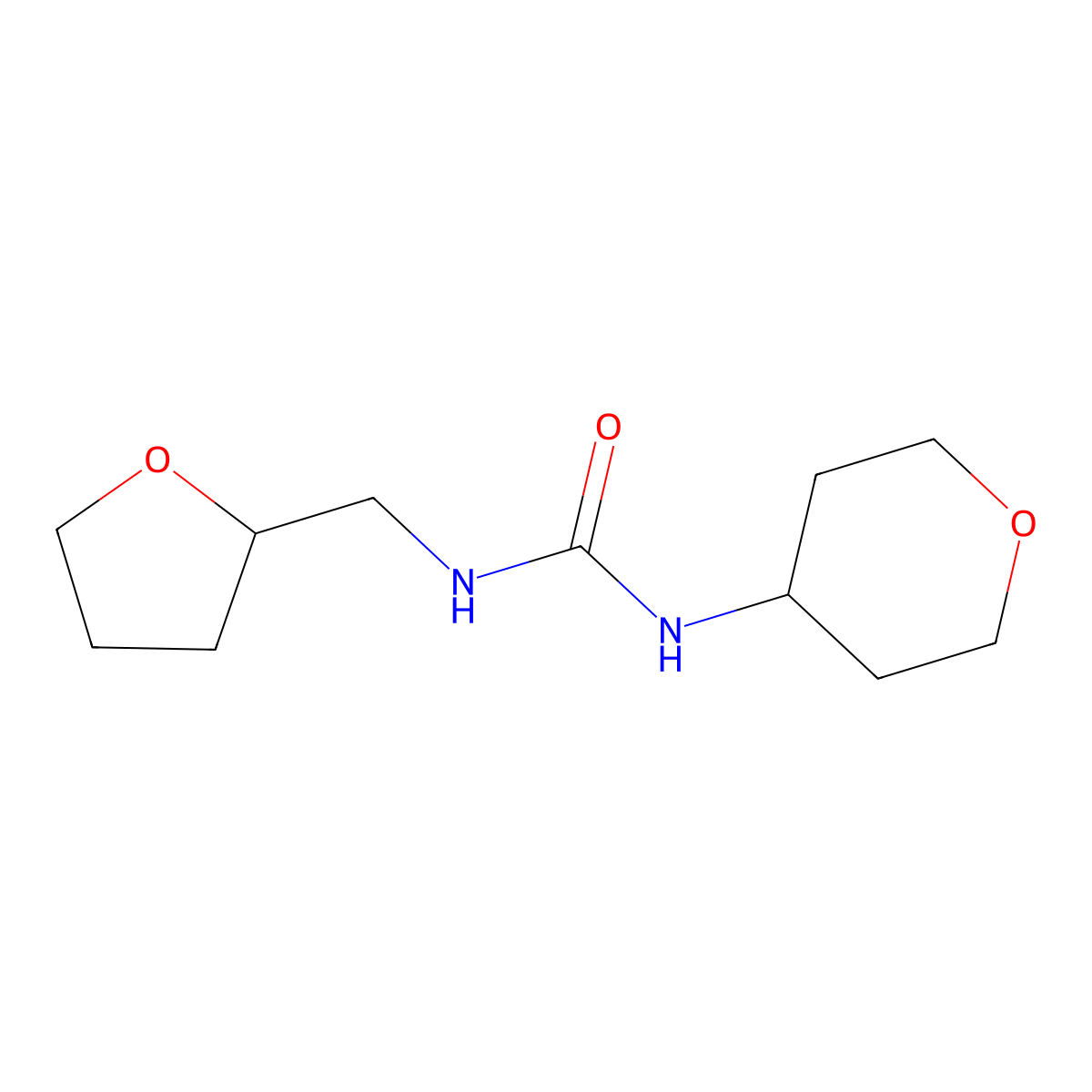 1-(tetrahydro-2H-pyran-4-yl)-3-((tetrahydrofuran-2-yl)methyl)urea molecular structure, CAS 1329401-60-6