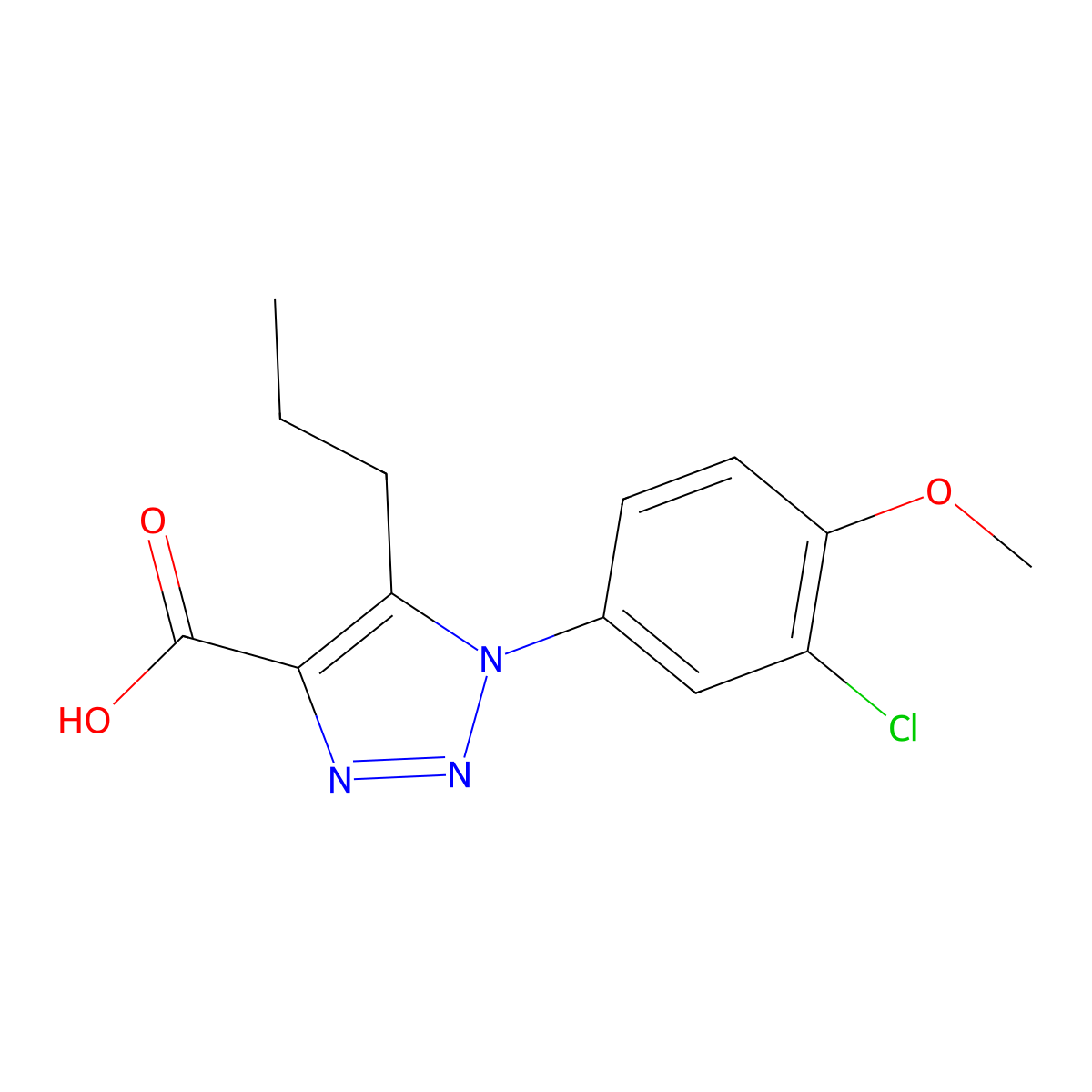 1-(3-chloro-4-methoxyphenyl)-5-propyl-1H-1,2,3-triazole-4-carboxylic acid molecular structure, CAS 1329414-35-8