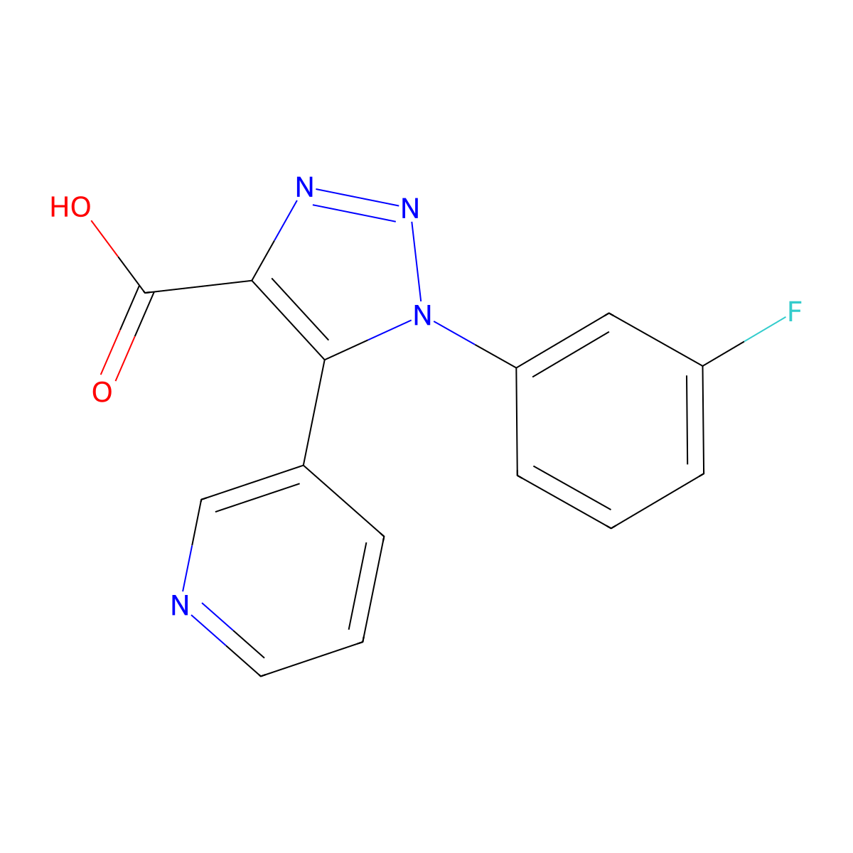 1-(3-fluorophenyl)-5-pyridin-3-yl-1H-1,2,3-triazole-4-carboxylic acid molecular structure, CAS 1329414-43-8