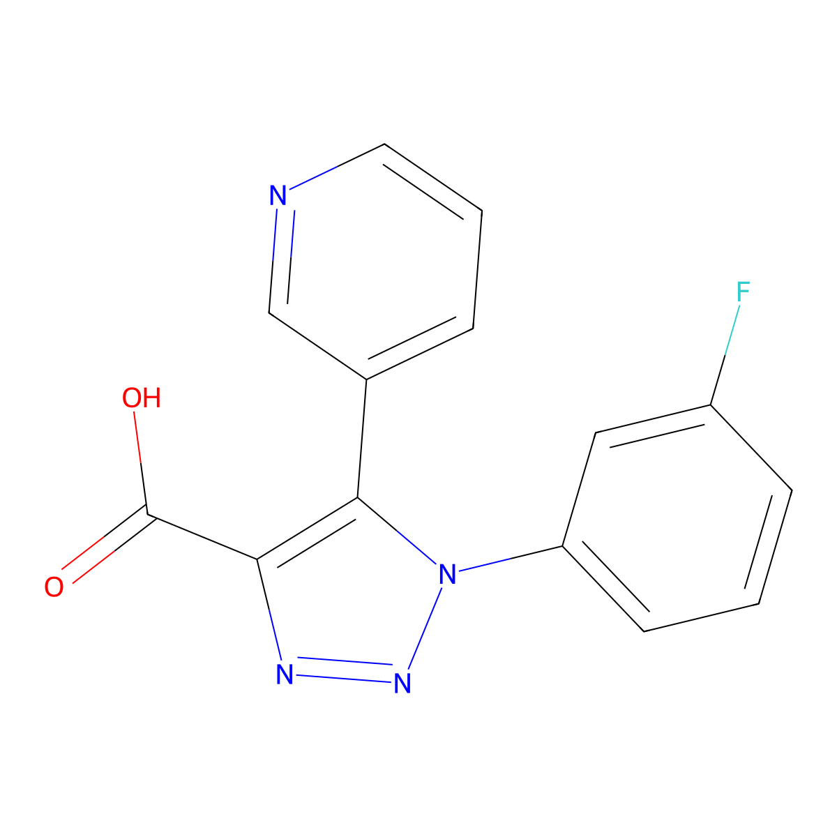 1-(3-fluorophenyl)-5-pyridin-3-yl-1H-1,2,3-triazole-4-carboxylic acid molecular structure, CAS 1329414-43-8