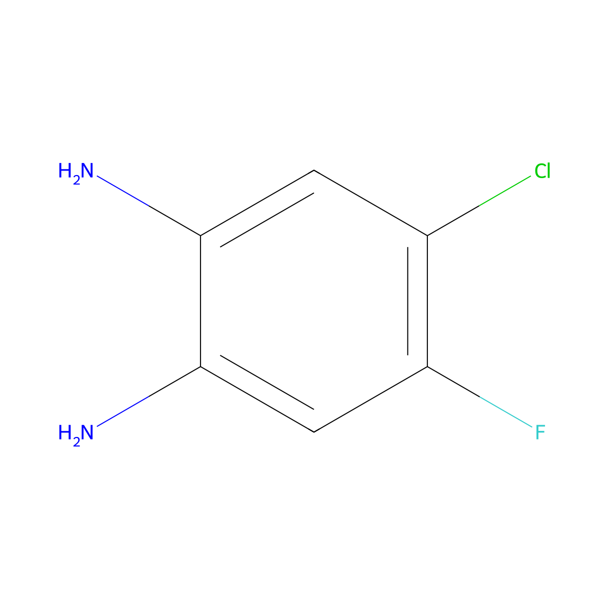 4-Chloro-5-fluoro-1,2-phenylenediamine molecular structure, CAS 132942-81-5