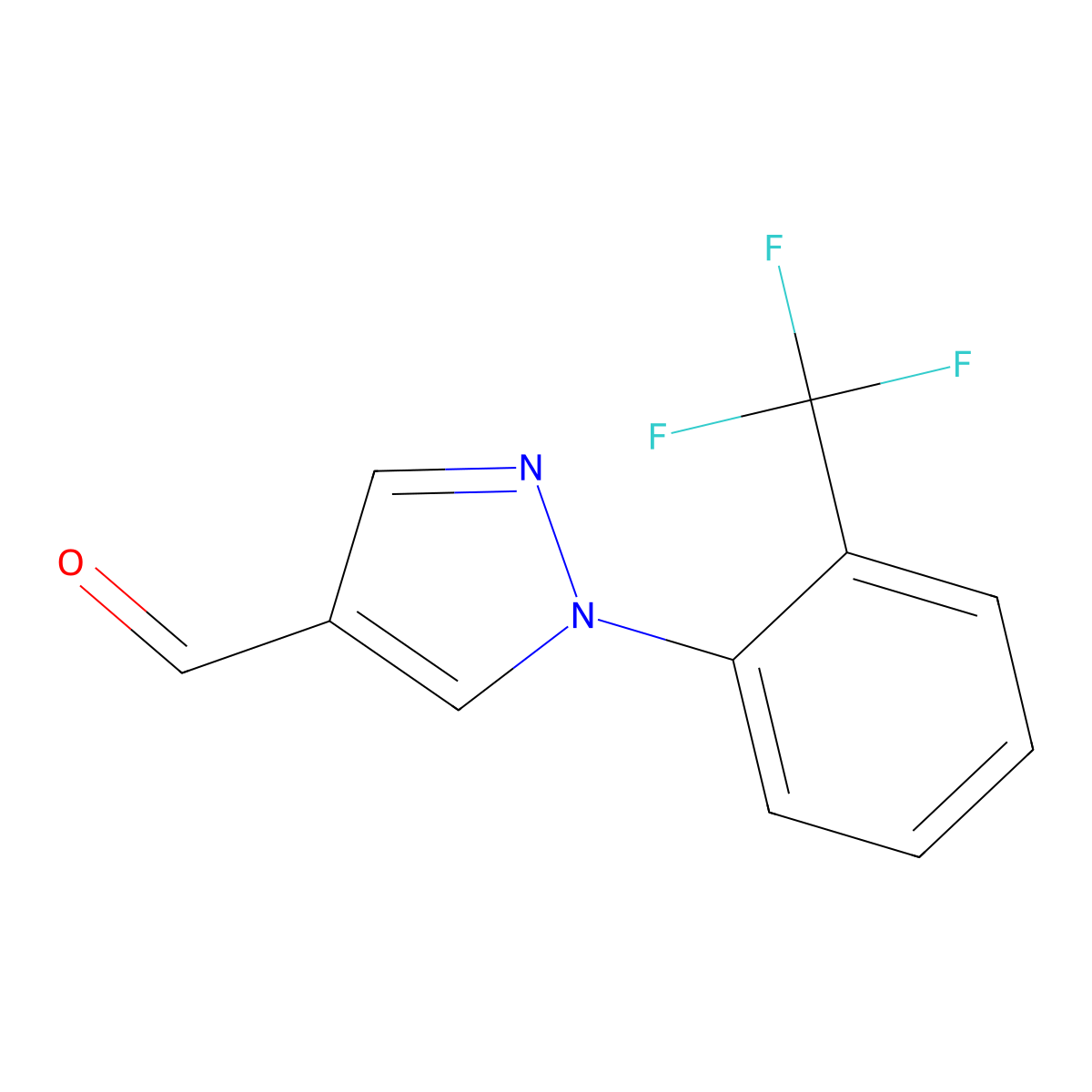 1-(2-(Trifluoromethyl)phenyl)-1H-pyrazole-4-carboxaldehyde molecular structure, CAS 1329422-97-0