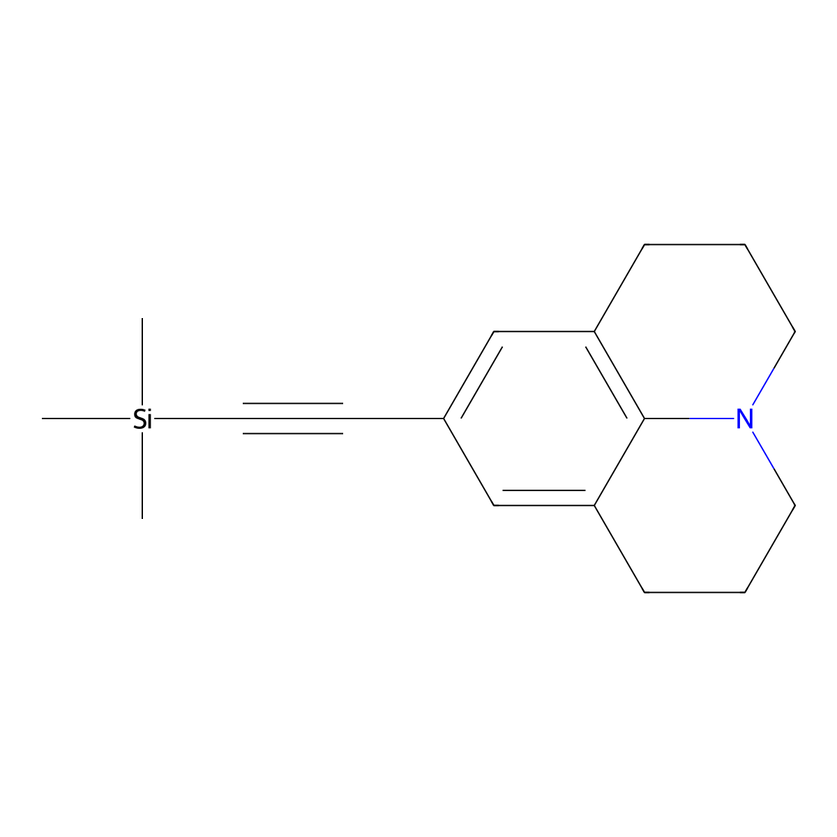 9-((trimethylsilyl)ethynyl)-2,3,6,7-tetrahydro-1H,5H-pyrido[3,2,1-ij]quinoline molecular structure, CAS 1329423-31-5