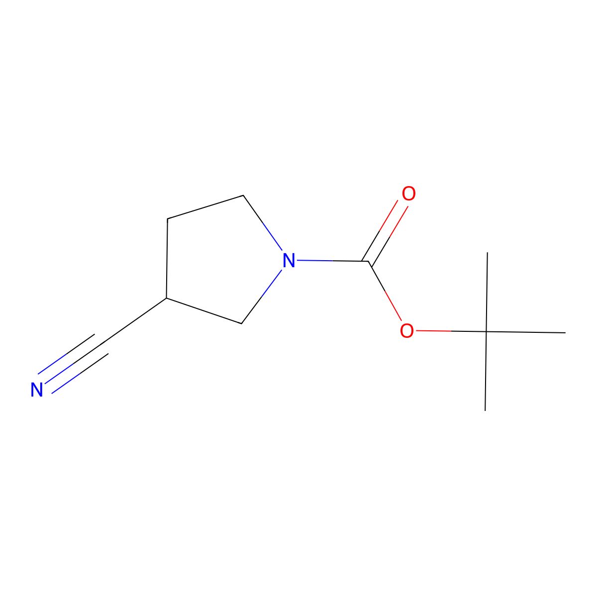 (R)-1-Boc-3-cyanopyrrolidine molecular structure, CAS 132945-76-7