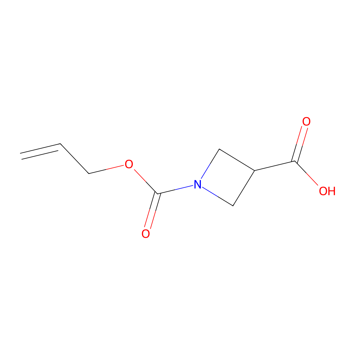 1-[(Prop-2-en-1-yloxy)carbonyl]azetidine-3-carboxylic acid molecular structure, CAS 132945-81-4
