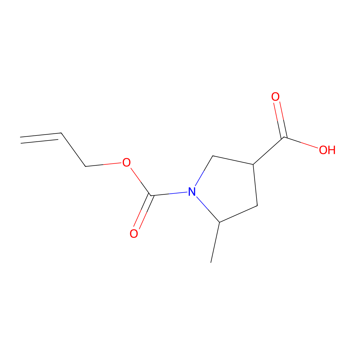 5-Methyl-1-[(prop-2-en-1-yloxy)carbonyl]pyrrolidine-3-carboxylic acid molecular structure, CAS 132945-99-4