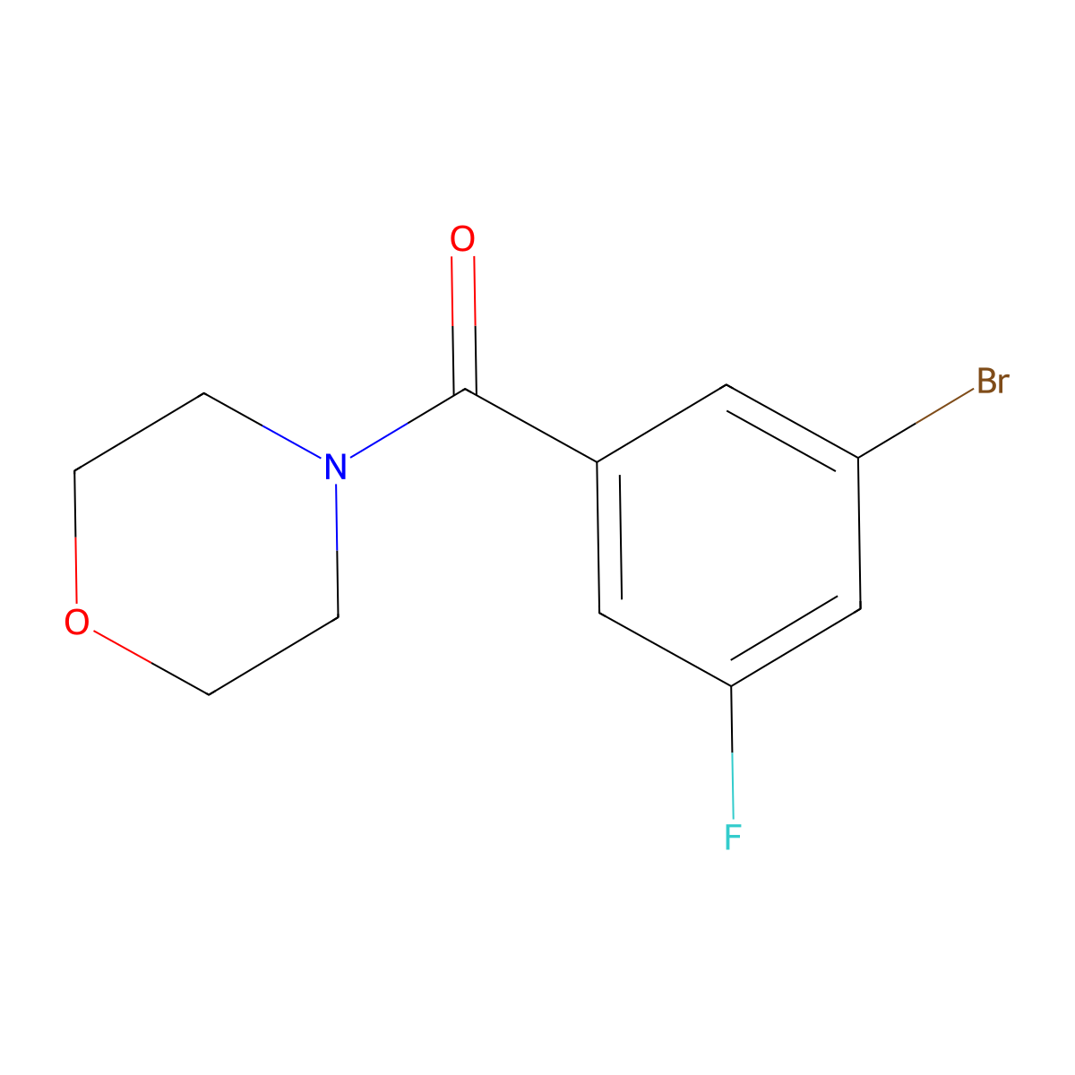 4-(3-Bromo-5-fluorobenzoyl)morpholine molecular structure, CAS 1329457-16-0