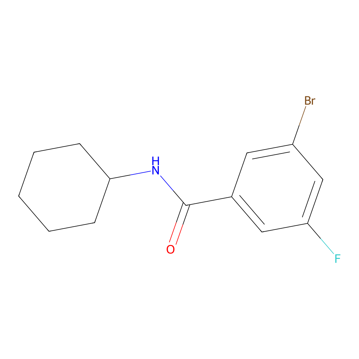 3-bromo-N-cyclohexyl-5-fluorobenzamide molecular structure, CAS 1329464-99-4