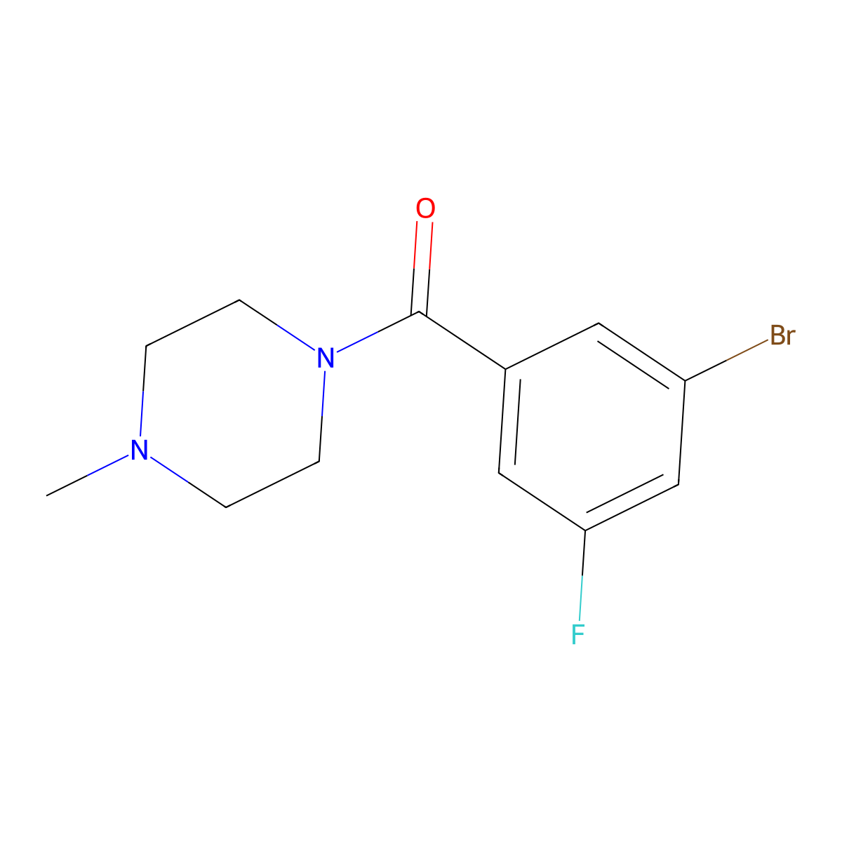 (3-Bromo-5-fluorophenyl)(4-methylpiperazin-1-yl)methanone molecular structure, CAS 1329468-18-9