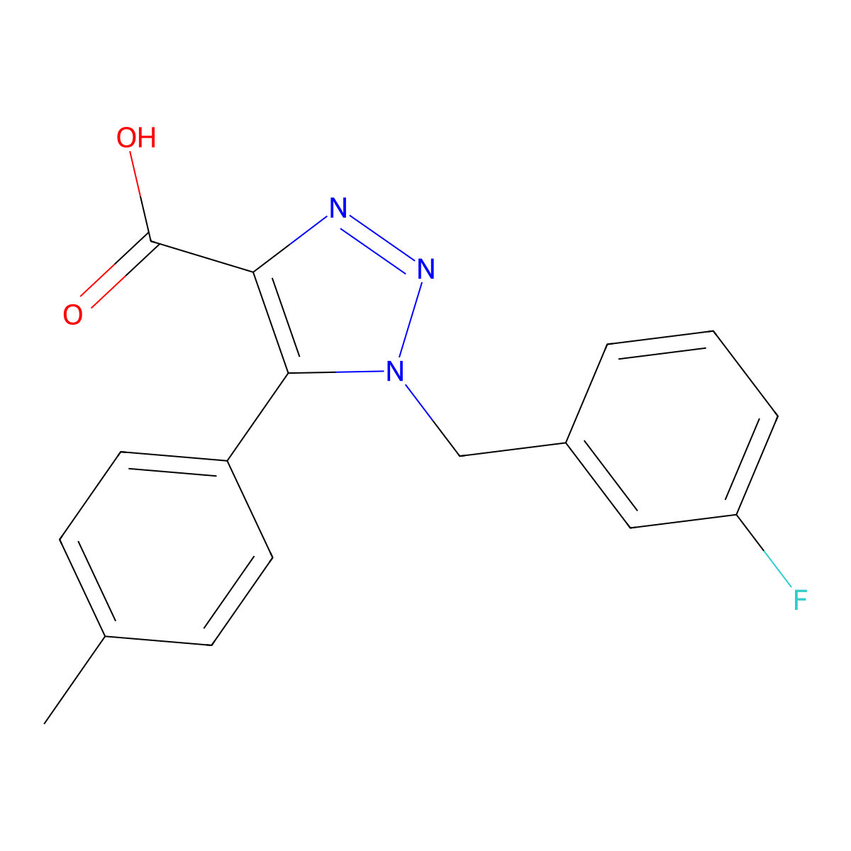 1-(3-fluorobenzyl)-5-(4-methylphenyl)-1H-1,2,3-triazole-4-carboxylic acid molecular structure, CAS 1329471-55-7