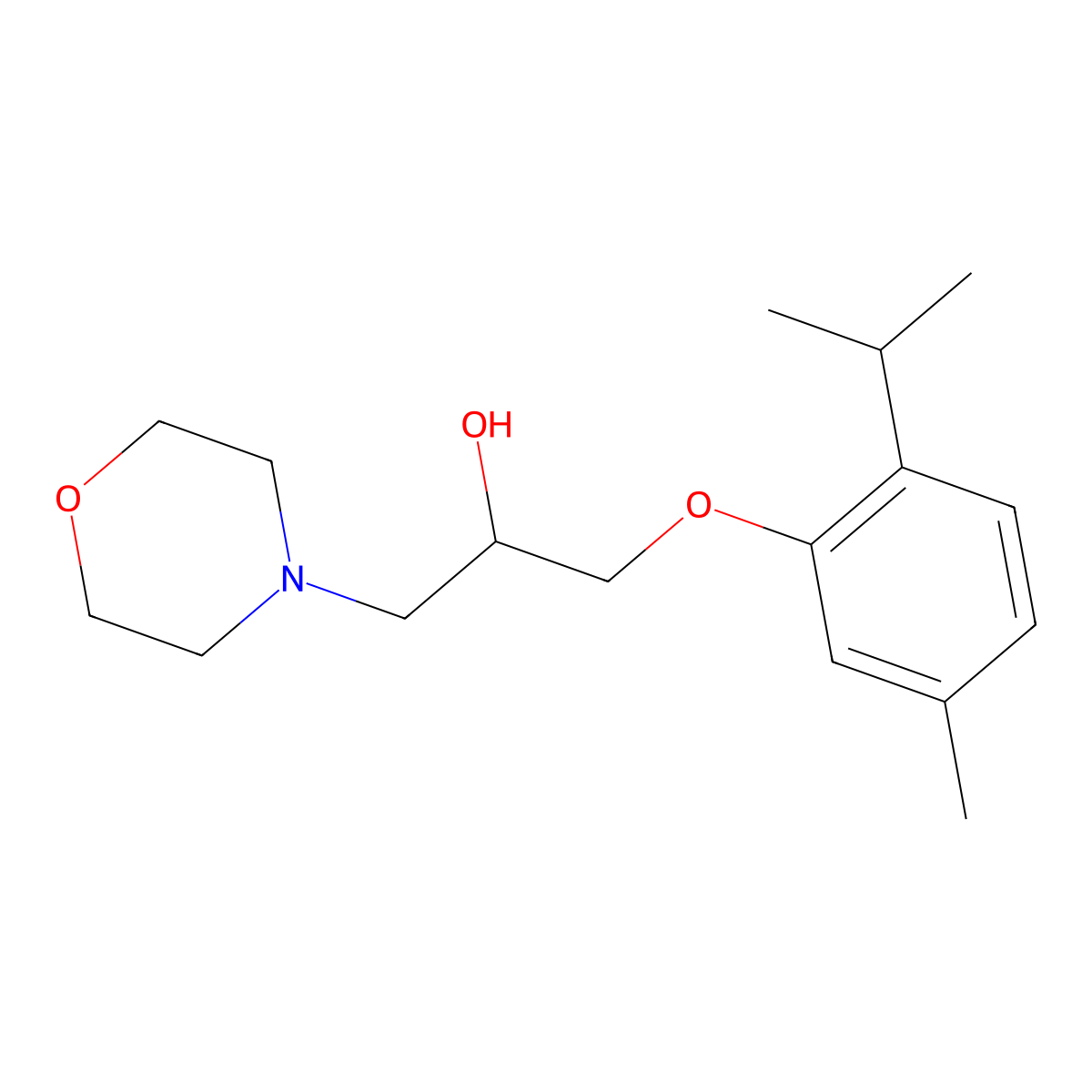 1-(2-Isopropyl-5-methylphenoxy)-3-(4-morpholinyl)-2-propanol molecular structure, CAS 132948-67-5