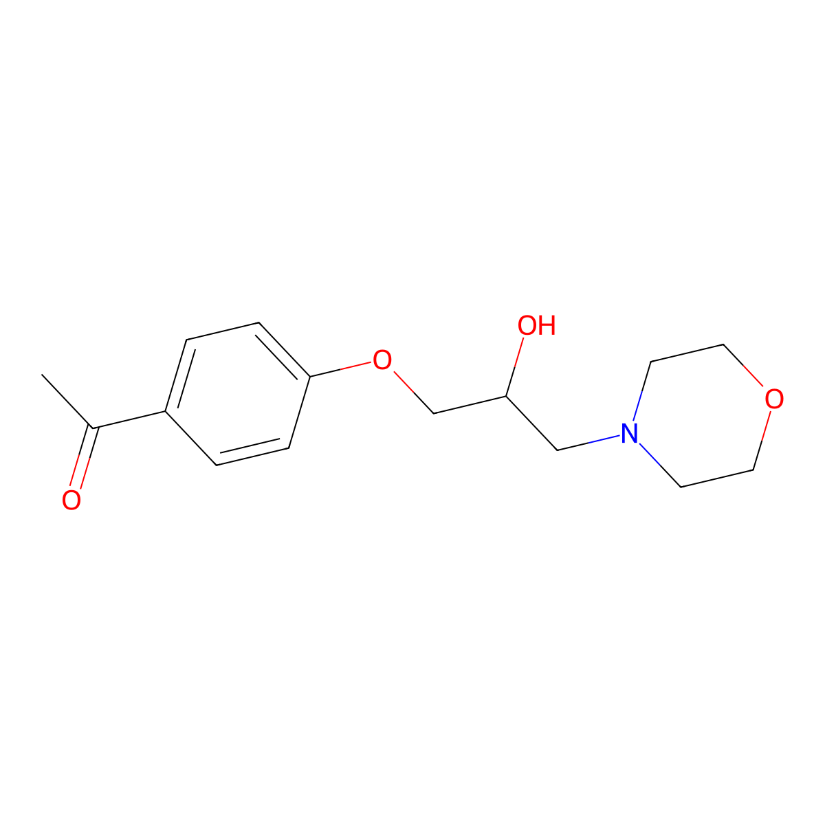 1-[4-(2-Hydroxy-3-morpholin-4-ylpropoxy)phenyl]ethanone molecular structure, CAS 132948-69-7