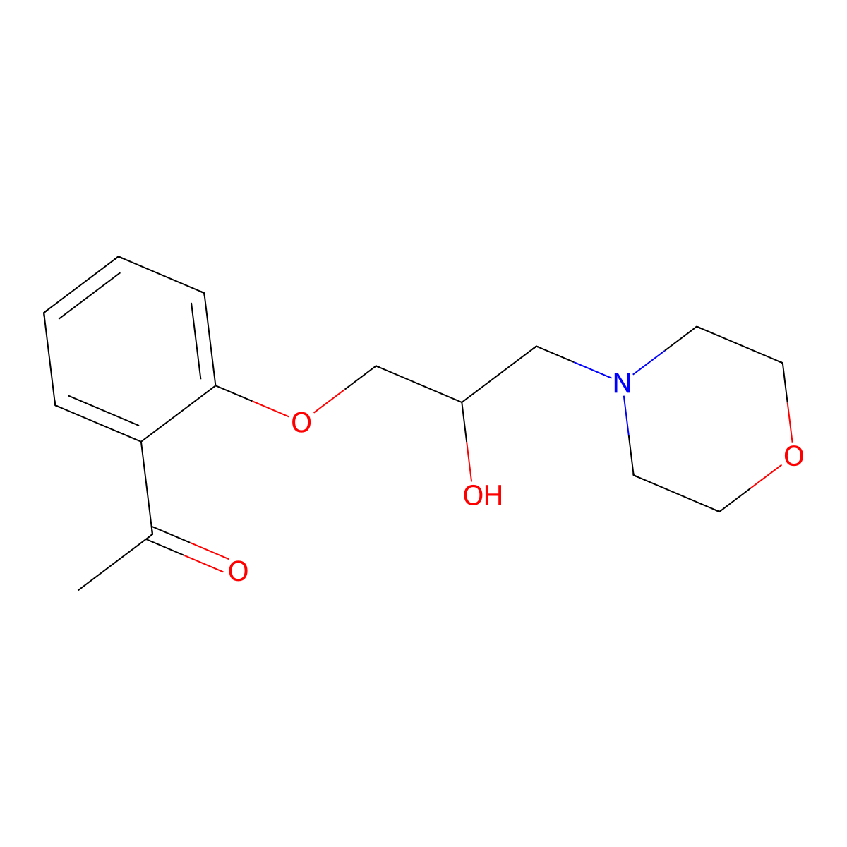 1-[2-(2-Hydroxy-3-morpholin-4-ylpropoxy)phenyl]ethanone molecular structure, CAS 132948-75-5
