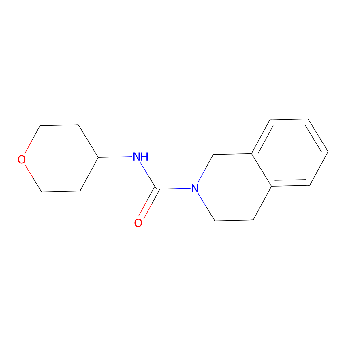 N-(tetrahydro-2H-pyran-4-yl)-3,4-dihydroisoquinoline-2(1H)-carboxamide molecular structure, CAS 1329483-13-7