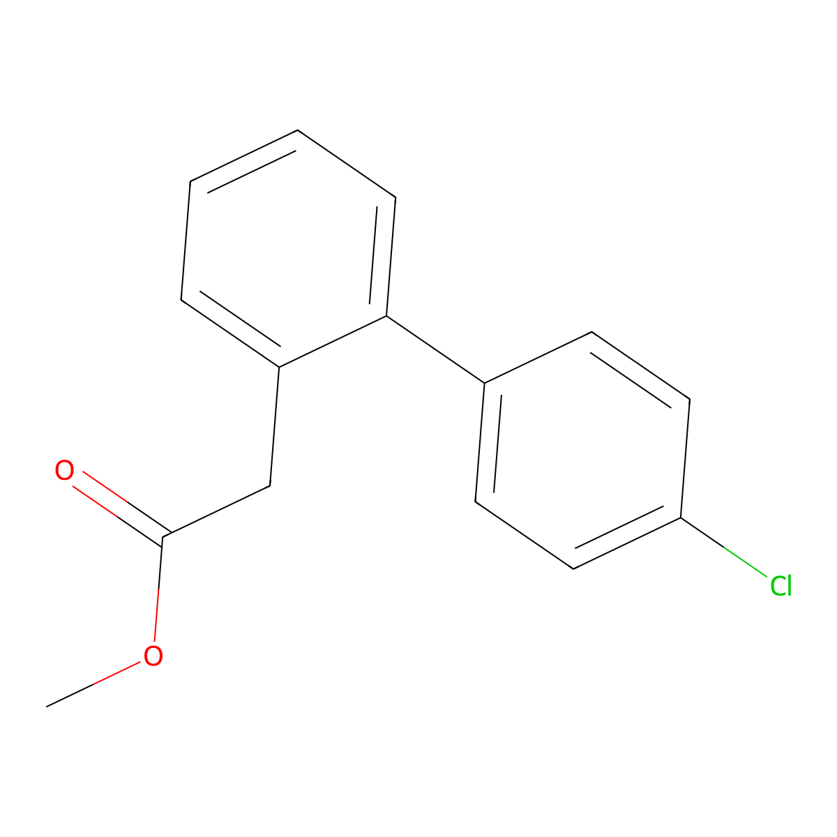 Methyl 2-(4'-chloro-[1,1'-biphenyl]-2-yl)acetate molecular structure, CAS 1329489-84-0