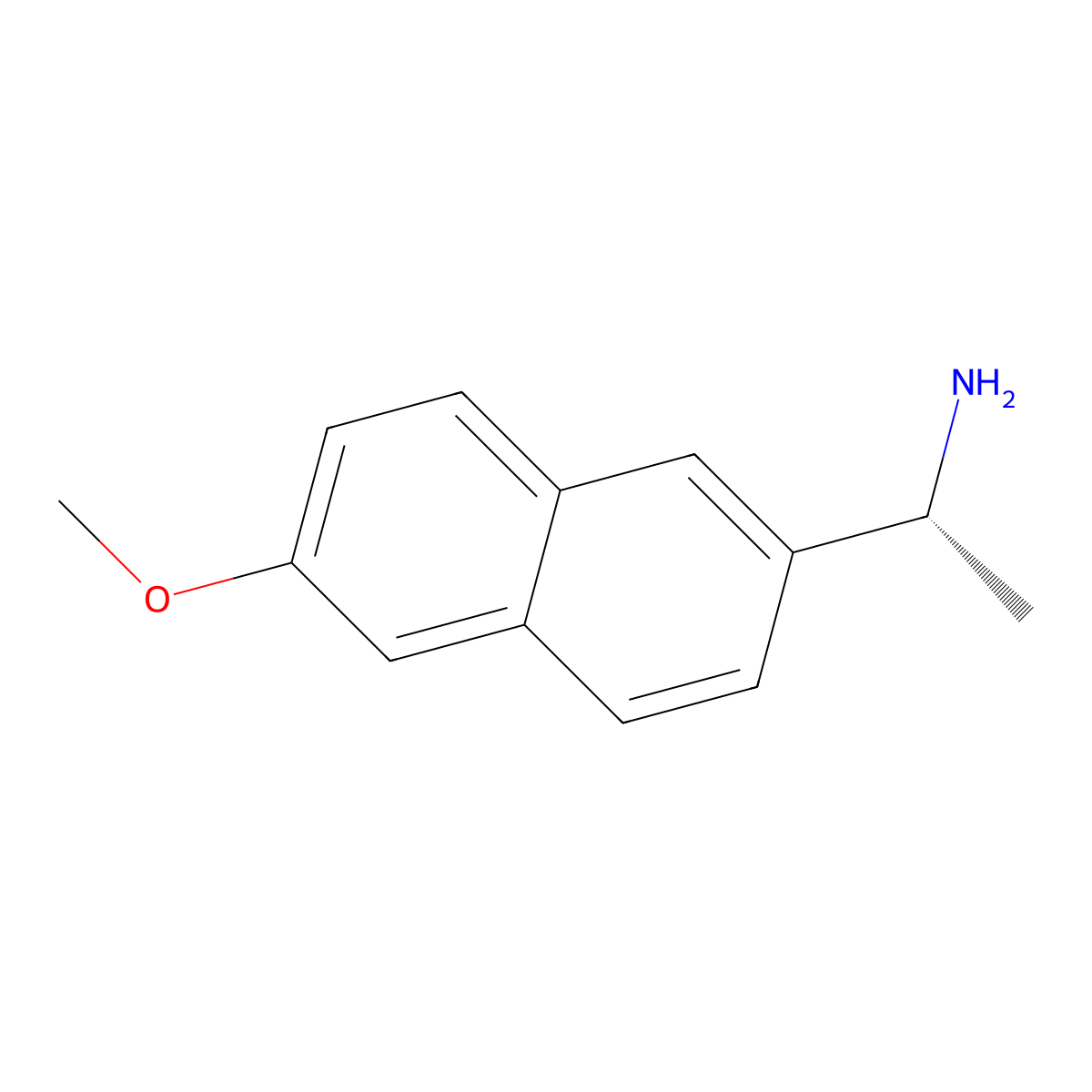 (alphaR)-6-Methoxy-alpha-methyl-2-naphthalenemethanamine molecular structure, CAS 132951-65-6