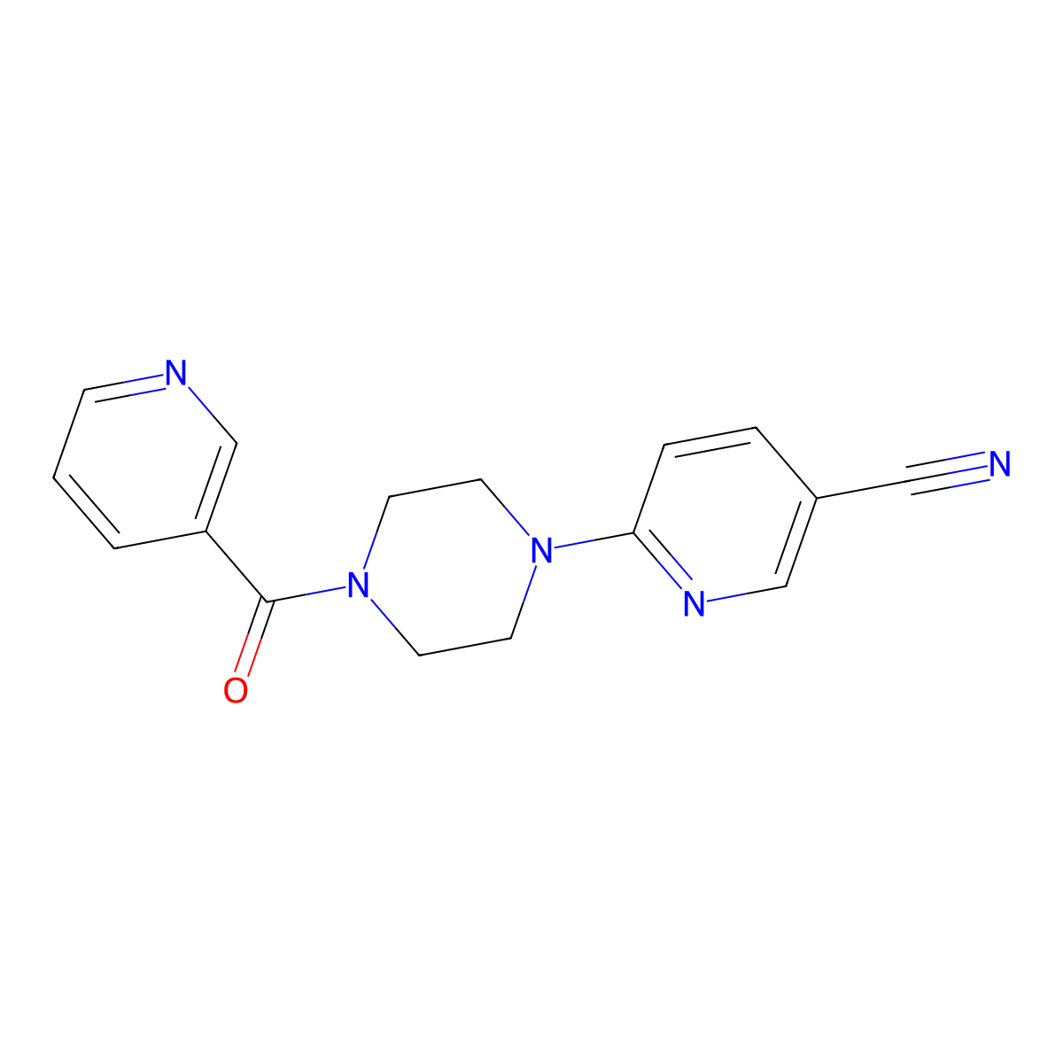 6-[4-(Pyridine-3-carbonyl)piperazin-1-yl]pyridine-3-carbonitrile molecular structure, CAS 1329513-40-7