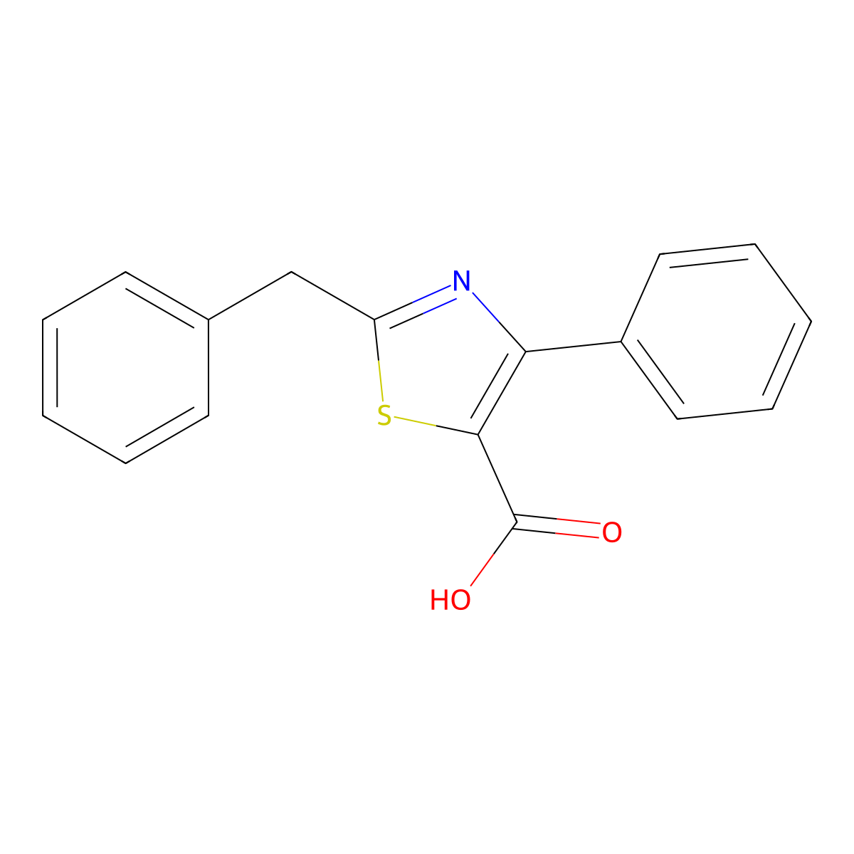 2-Benzyl-4-phenyl-1,3-thiazole-5-carboxylic acid molecular structure, CAS 1329538-16-0