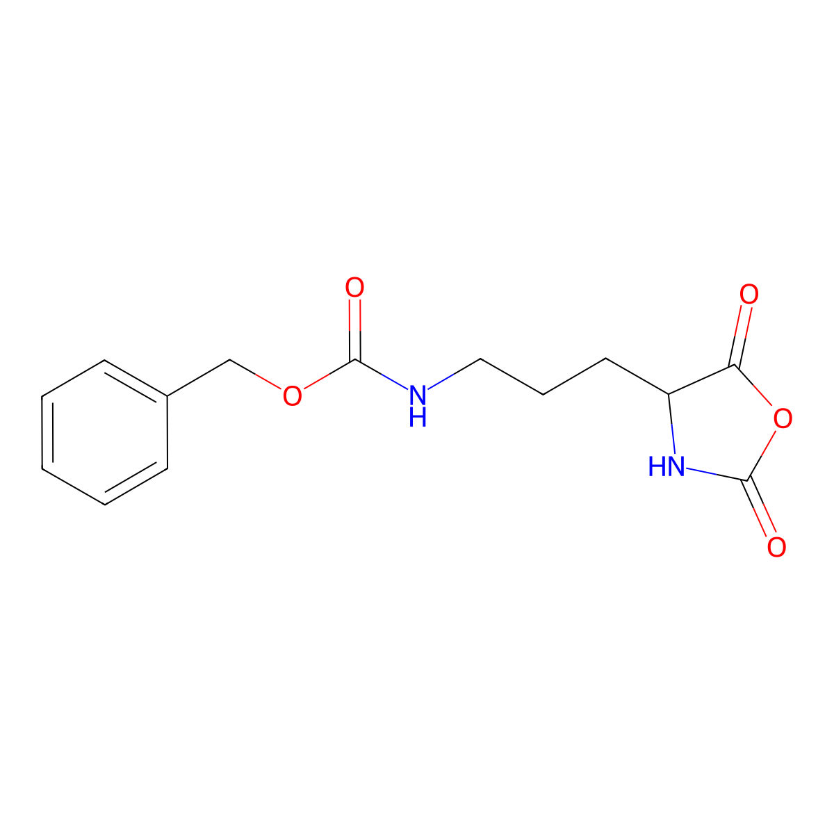 Benzyl (S)-(3-(2,5-dioxooxazolidin-4-yl)propyl)carbamate molecular structure, CAS 13296-21-4