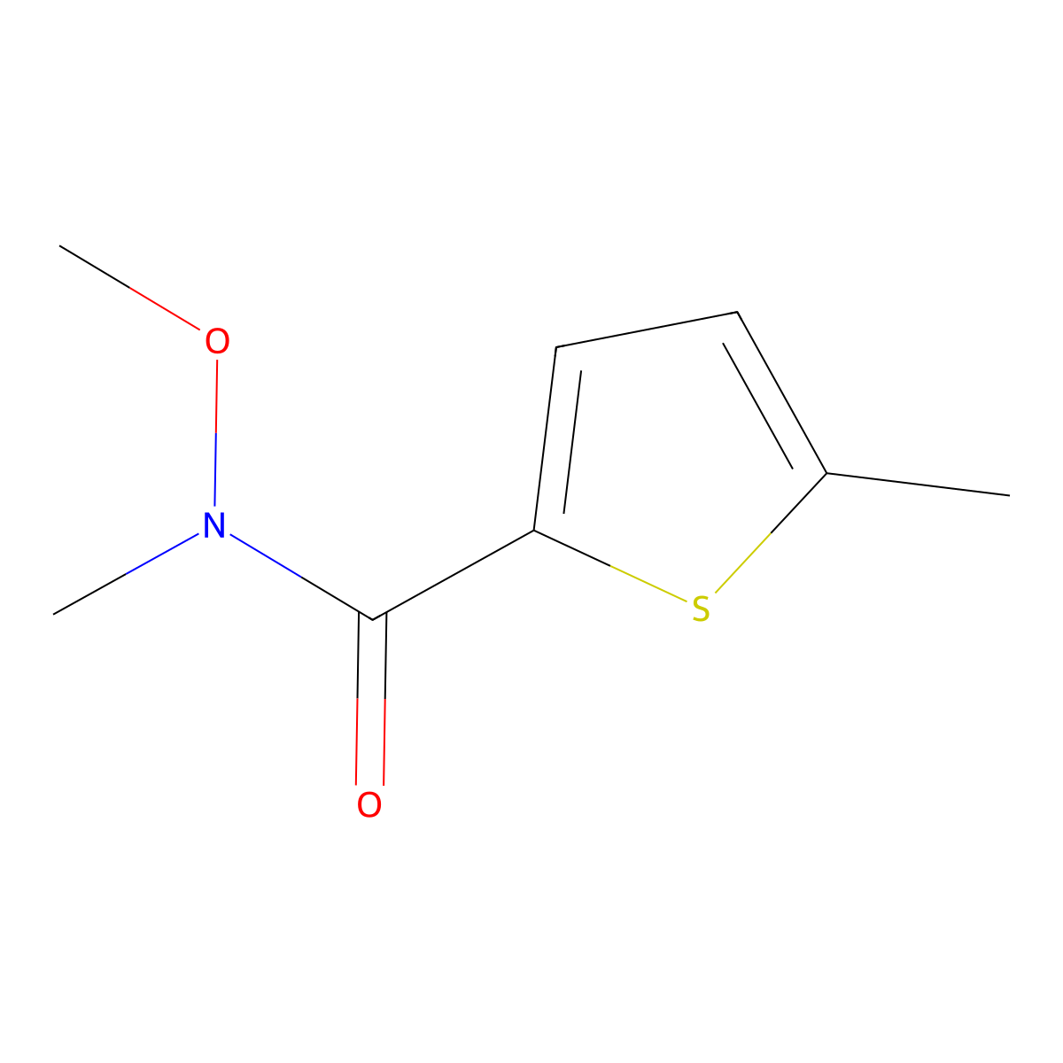 N-Methoxy-N,5-dimethylthiophene-2-carboxamide molecular structure, CAS 132960-12-4