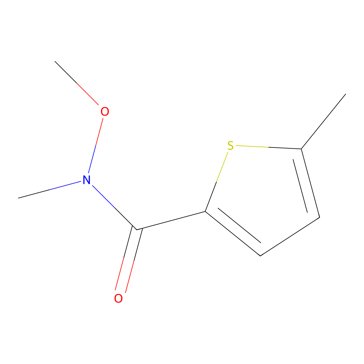 N-Methoxy-N,5-dimethylthiophene-2-carboxamide molecular structure, CAS 132960-12-4