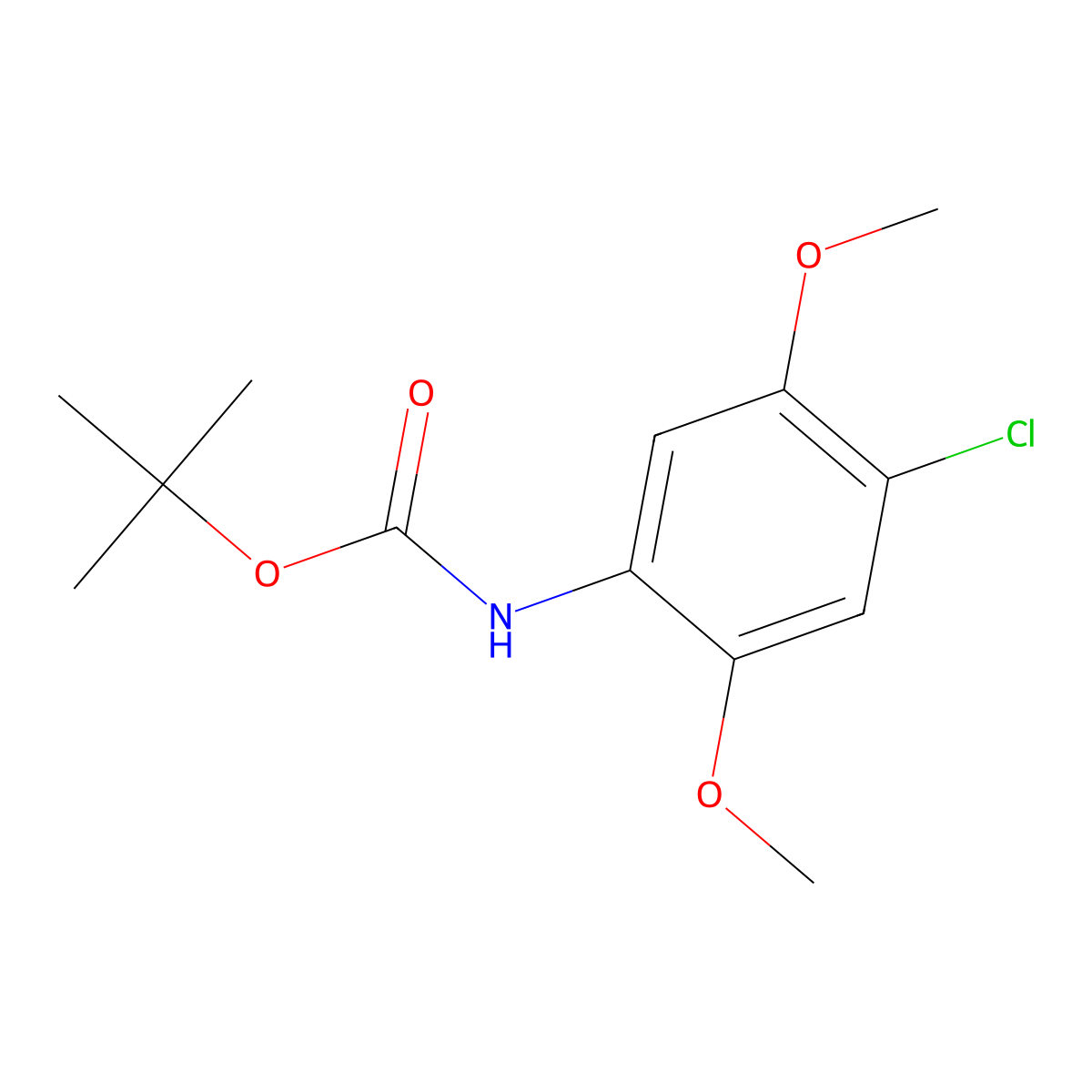 tert-butyl N-(4-chloro-2,5-dimethoxyphenyl)carbamate molecular structure, CAS 1329608-55-0