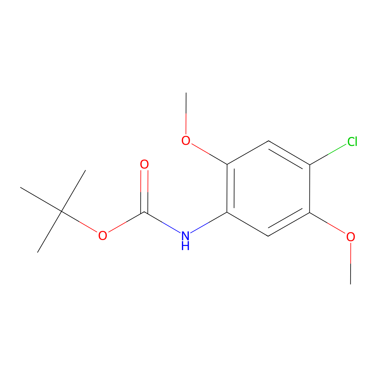 tert-butyl N-(4-chloro-2,5-dimethoxyphenyl)carbamate molecular structure, CAS 1329608-55-0
