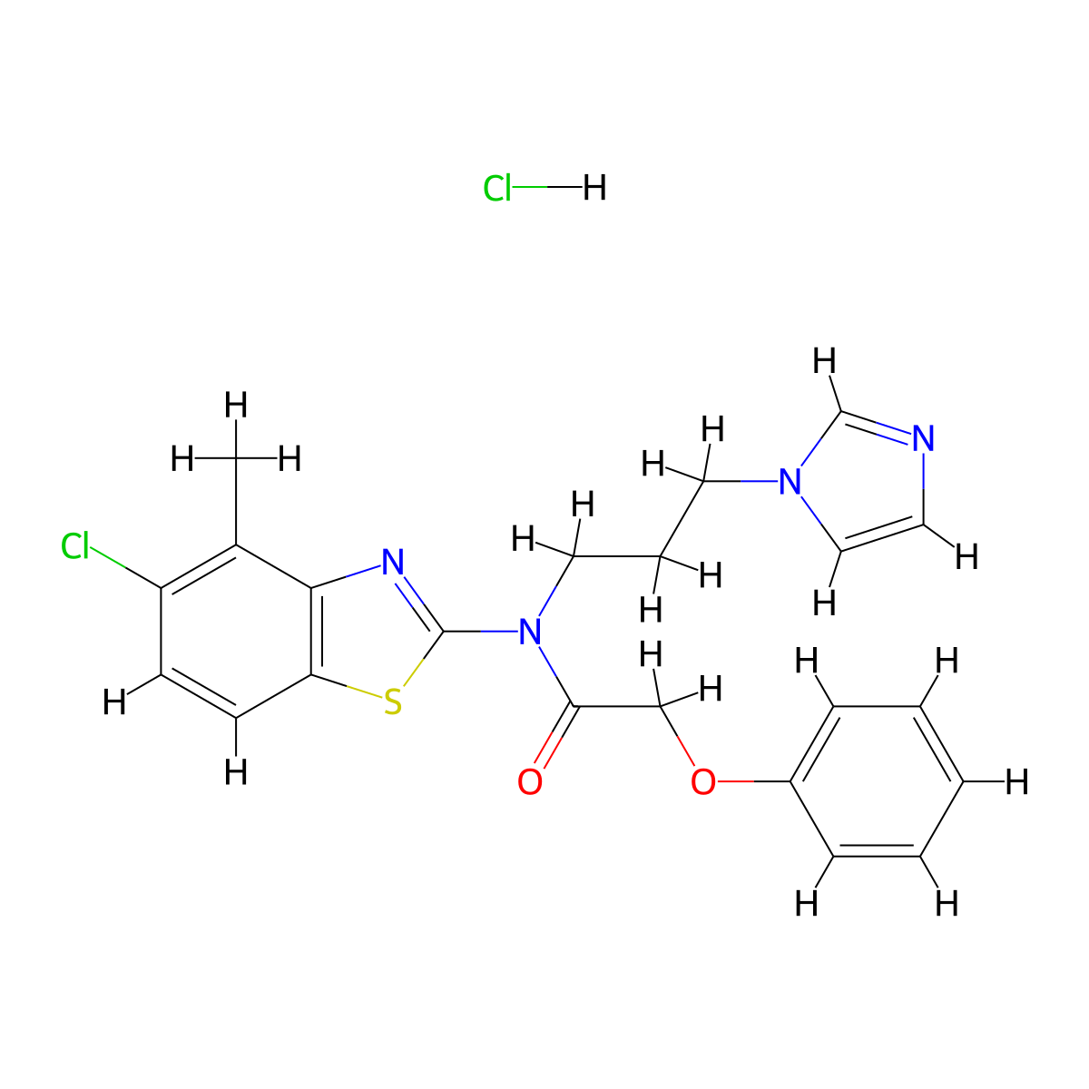 N-(3-(1H-imidazol-1-yl)propyl)-N-(5-chloro-4-methylbenzo[d]thiazol-2-yl)-2-phenoxyacetamide hydrochloride molecular structure, CAS 1329622-26-5