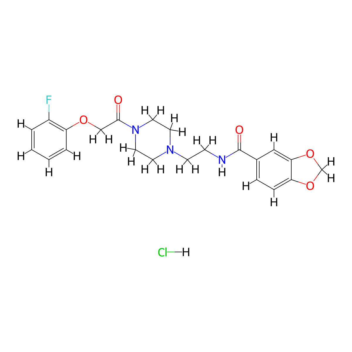 N-(2-(4-(2-(2-fluorophenoxy)acetyl)piperazin-1-yl)ethyl)benzo[d][1,3]dioxole-5-carboxamide hydrochloride molecular structure, CAS 1329625-71-9