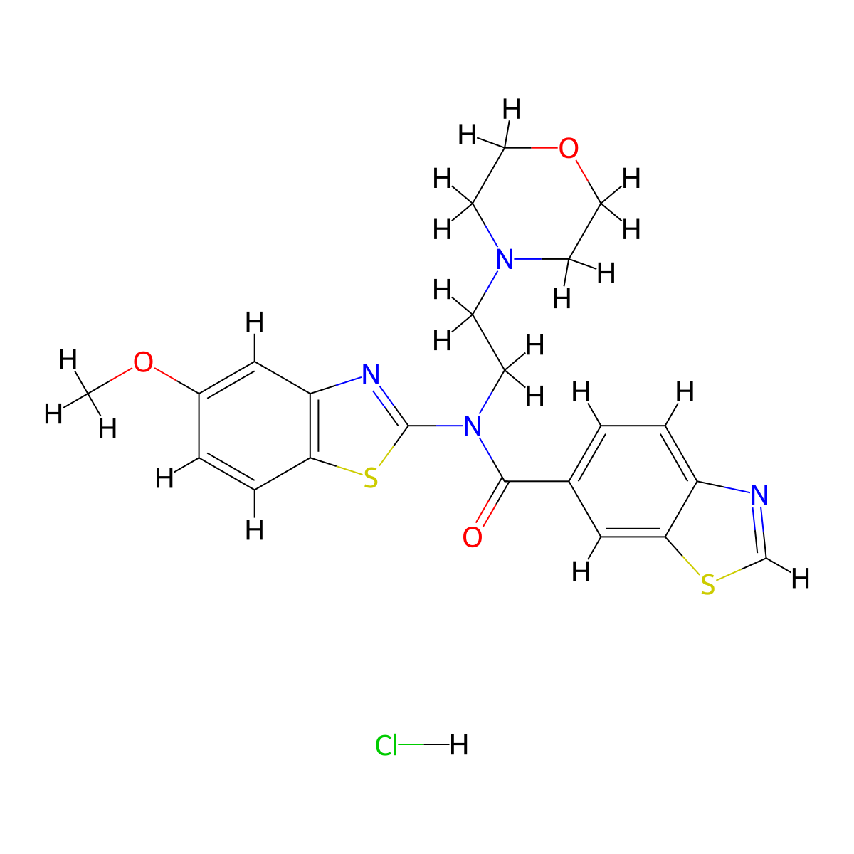N-(5-methoxybenzo[d]thiazol-2-yl)-N-(2-morpholinoethyl)benzo[d]thiazole-6-carboxamide hydrochloride molecular structure, CAS 1329636-49-8