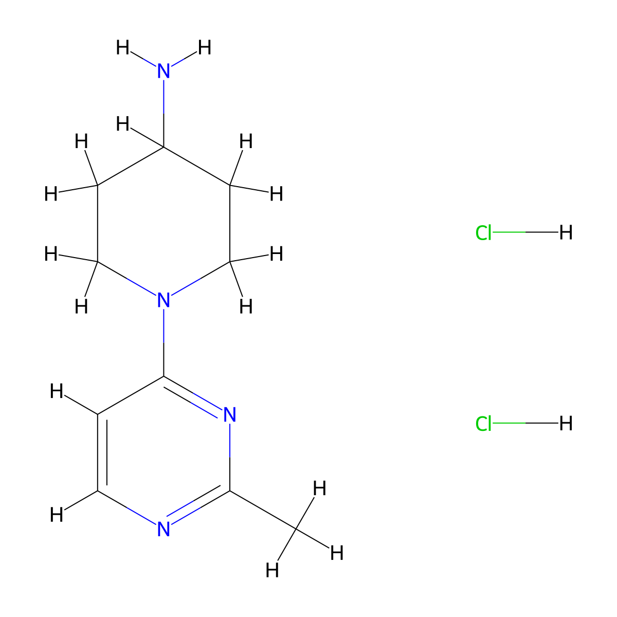 1-(2-Methylpyrimidin-4-yl)piperidin-4-amine dihydrochloride molecular structure, CAS 1329672-51-6