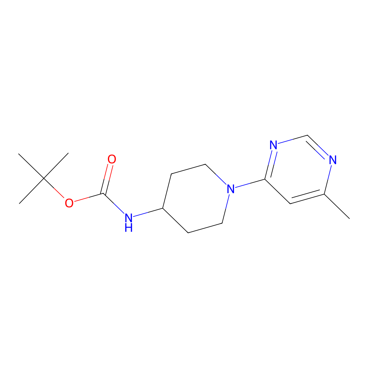 tert-butyl N-[1-(6-methylpyrimidin-4-yl)piperidin-4-yl]carbamate molecular structure, CAS 1329672-52-7