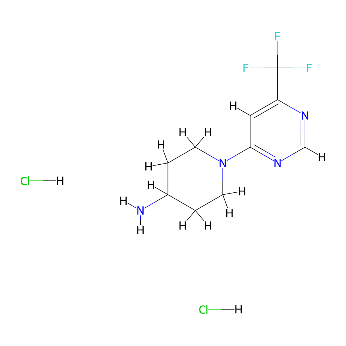 1-[6-(Trifluoromethyl)pyrimidin-4-yl]piperidin-4-amine dihydrochloride molecular structure, CAS 1329672-94-7